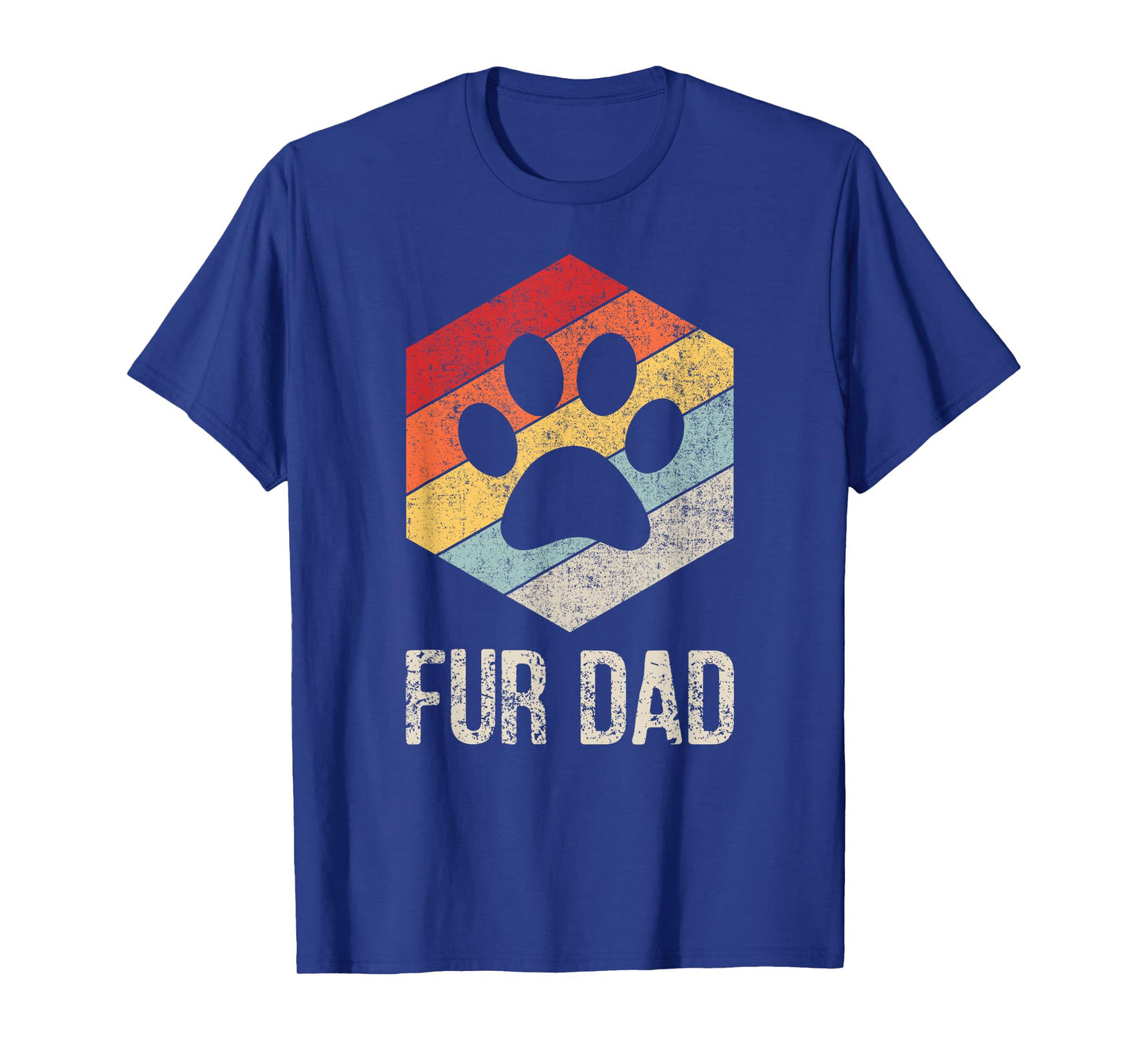 Funny Fur Dad Vintage Retro Dog and Cat Owner T-Shirt