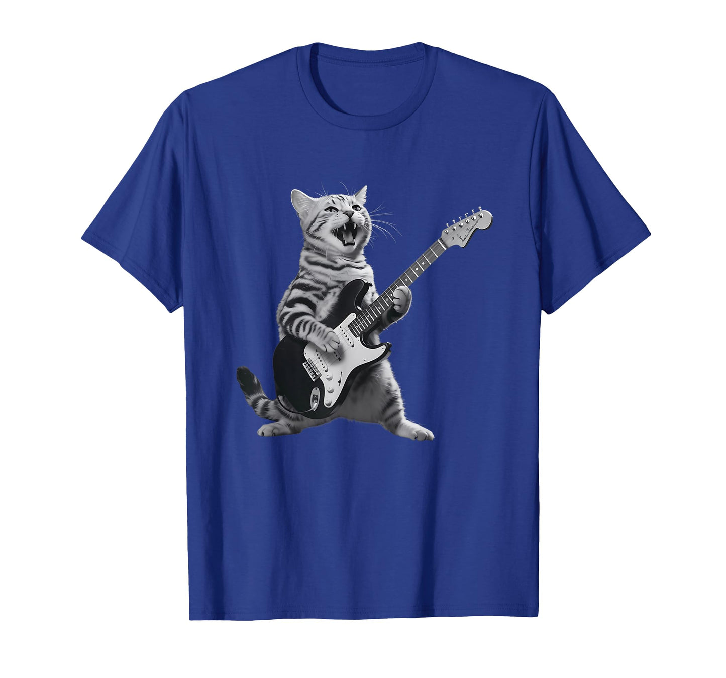 Cat Playing Guitar Rock Star Rock and Roll for Men Women T-Shirt