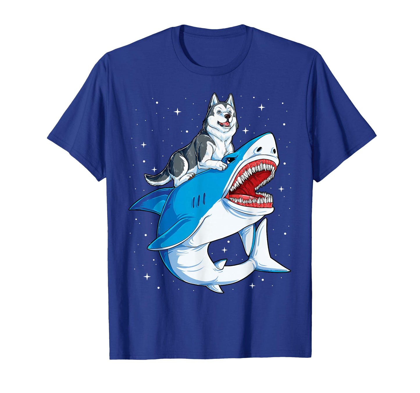 Siberian Husky Shark Jawsome Dog Lover Gifts Space Galaxy T-Shirt