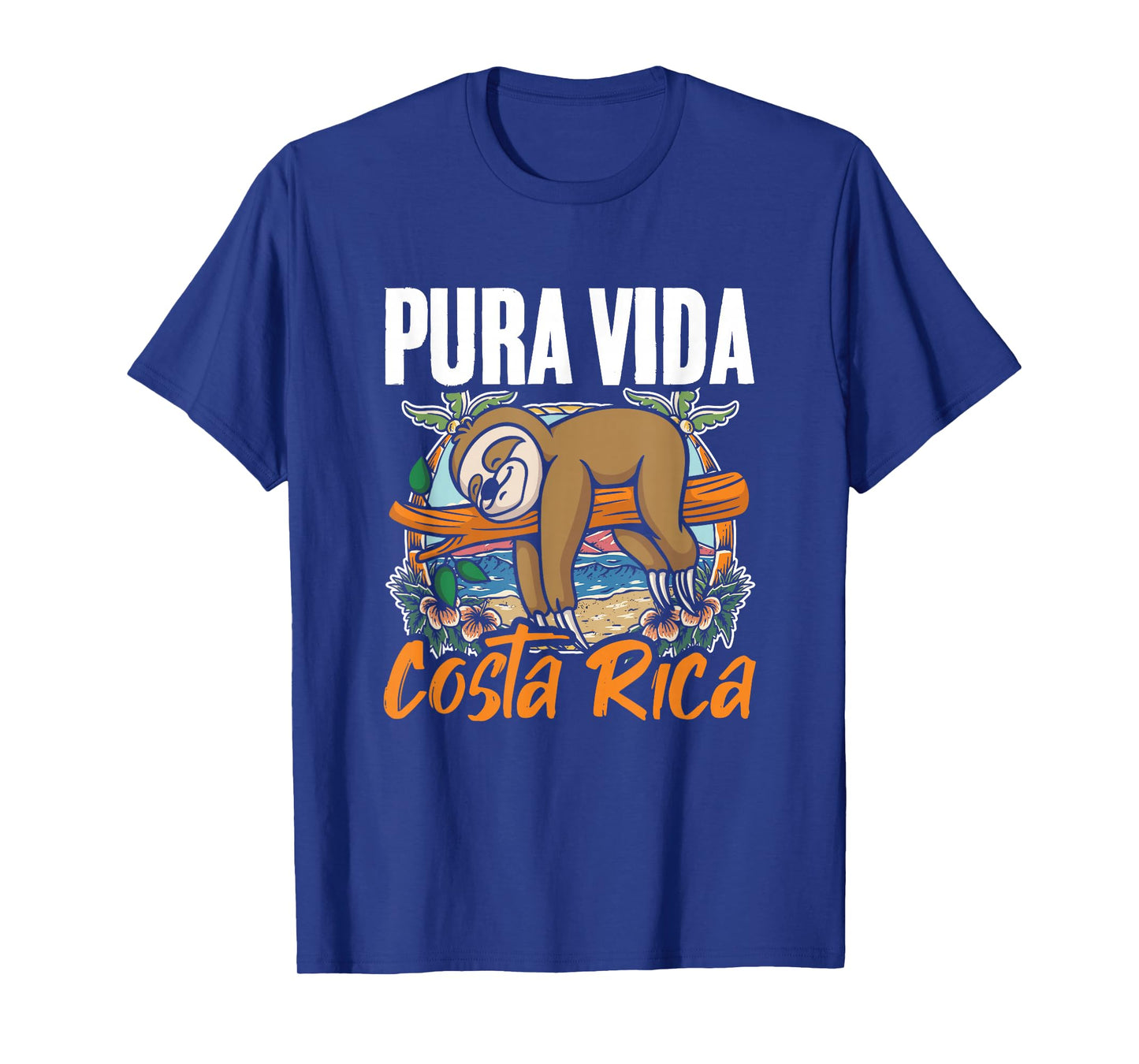 Sloth Beach Vacation Tropical Sloths Pura Vida Costa Rica T-Shirt