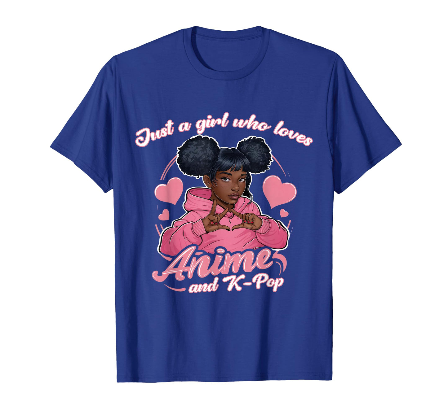 Just A Girl Who Loves Anime And K-Pop African American Afro T-Shirt