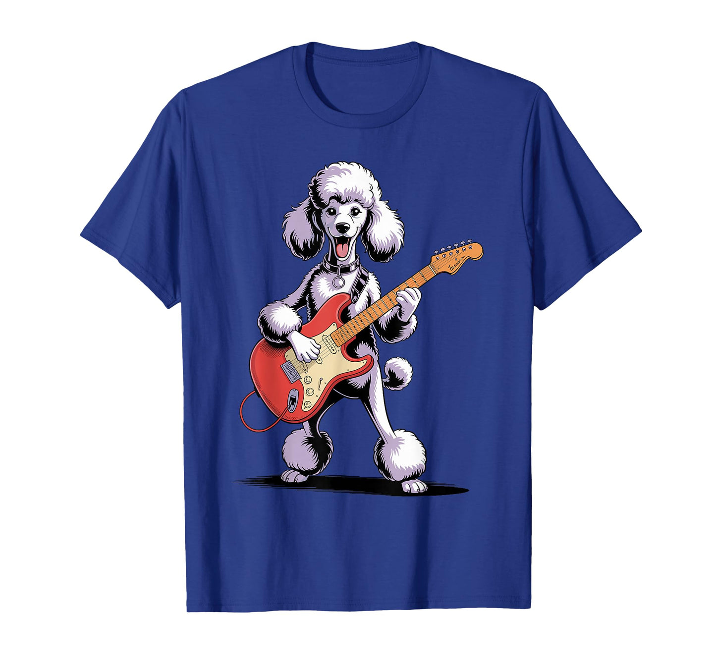 Funny Poodle Dog Playing Guitar Cool Dog Music Rock Lover T-Shirt