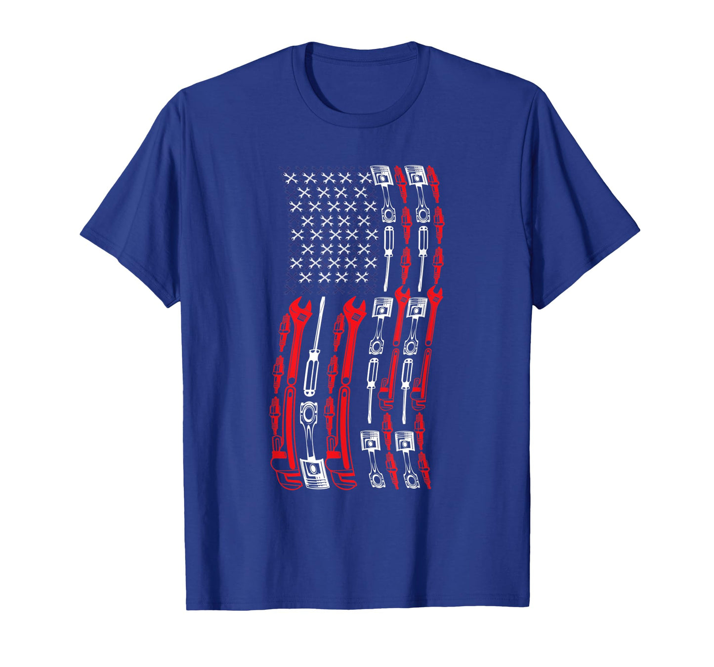 Mechanic USA Flag Patriotic Tshirt Women Men T-Shirt