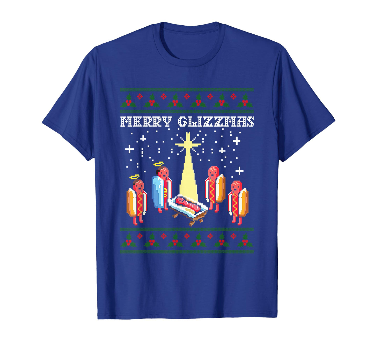 Funny Merry Glizzmas Hot Dogs Family Group Ugly Christmas T-Shirt