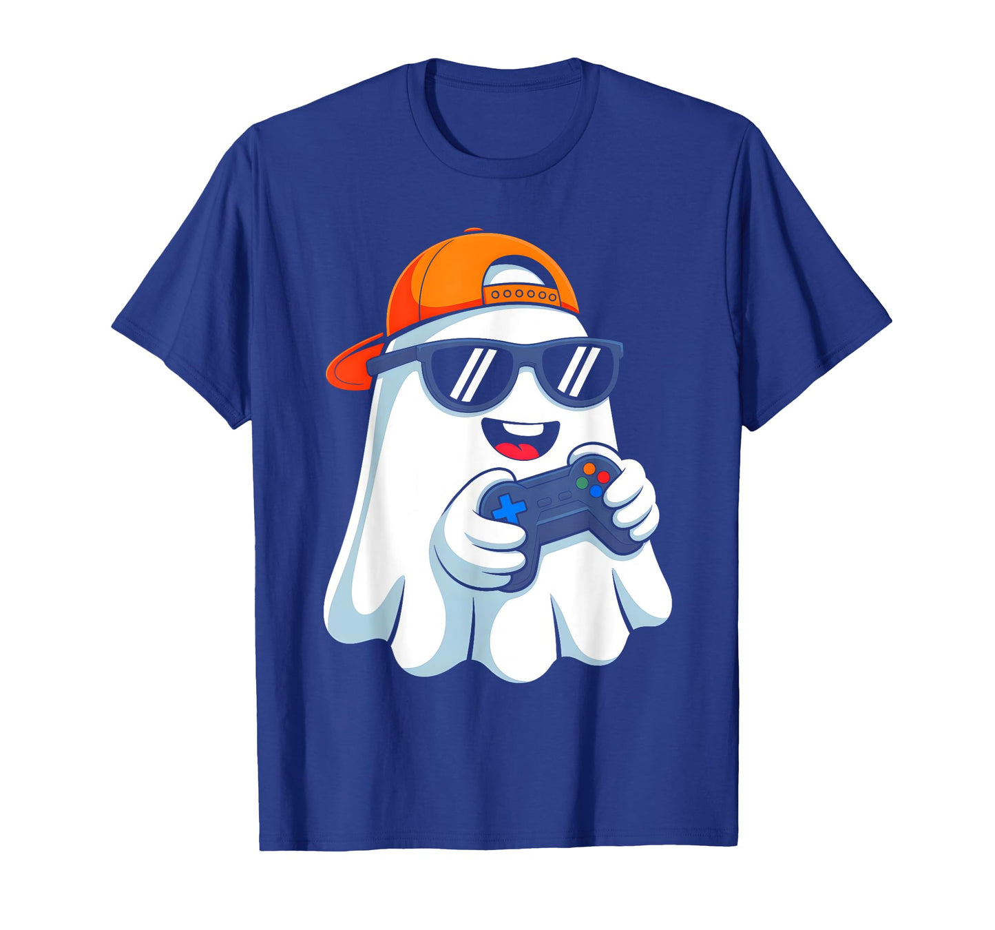 Funny Ghost Playing Video Game Halloween Gaming Boys Men T-Shirt