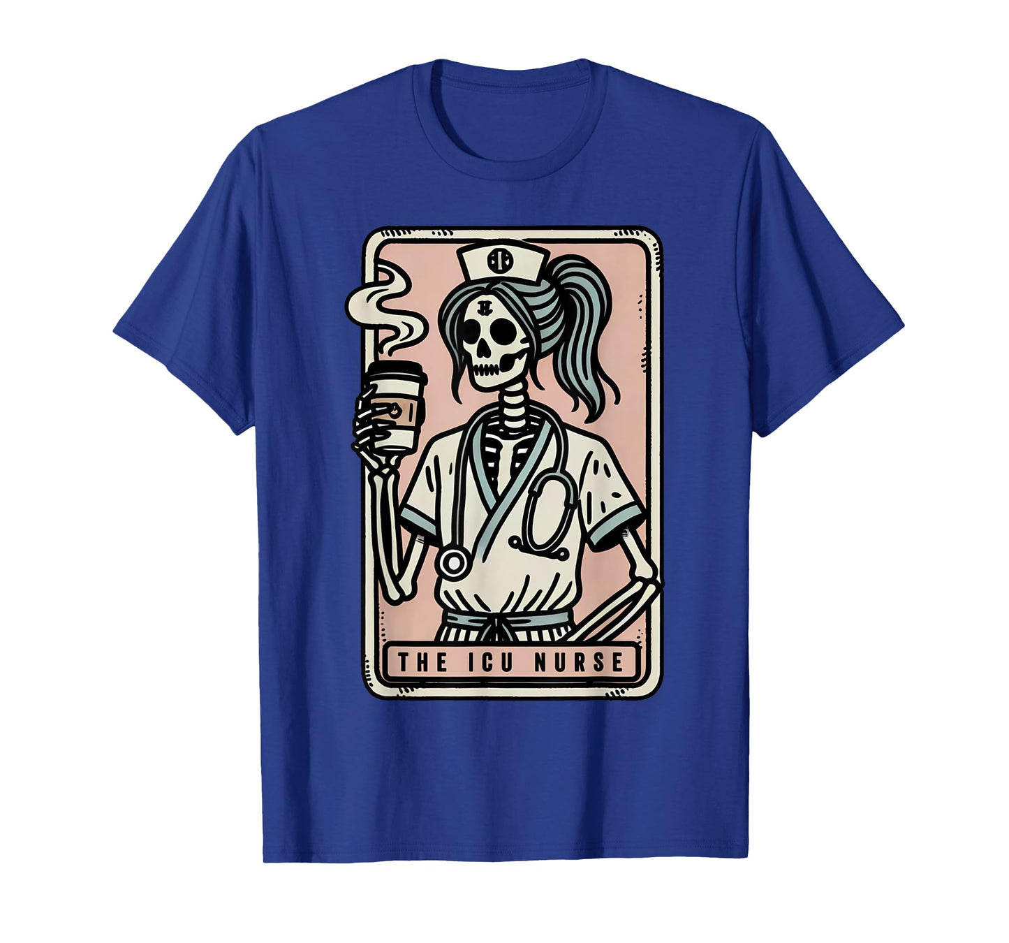 The ICU Nurse Tarot Card Skeleton RN Nursing Witch Vibes T-Shirt