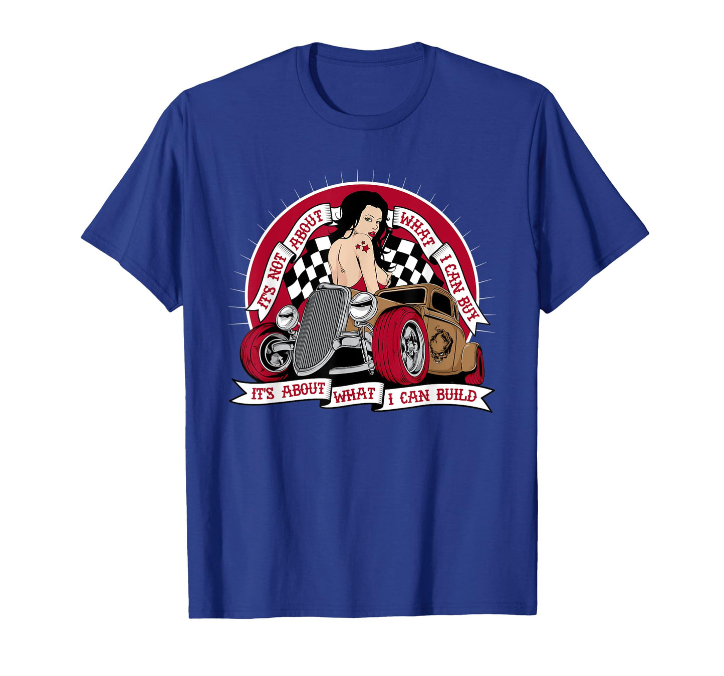 Hot Rod T Shirt Retro 50s Rockabilly Rock N Roll Pin up Girl T-Shirt