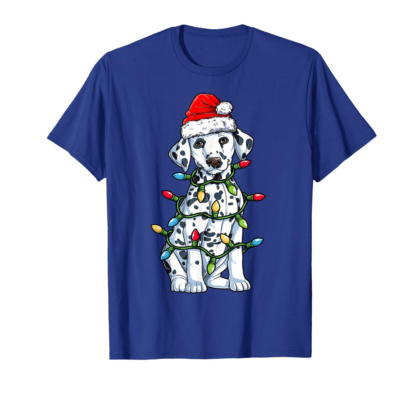 Dalmatian Santa Christmas Tree Lights Xmas Boys Dog Dogmas T-Shirt