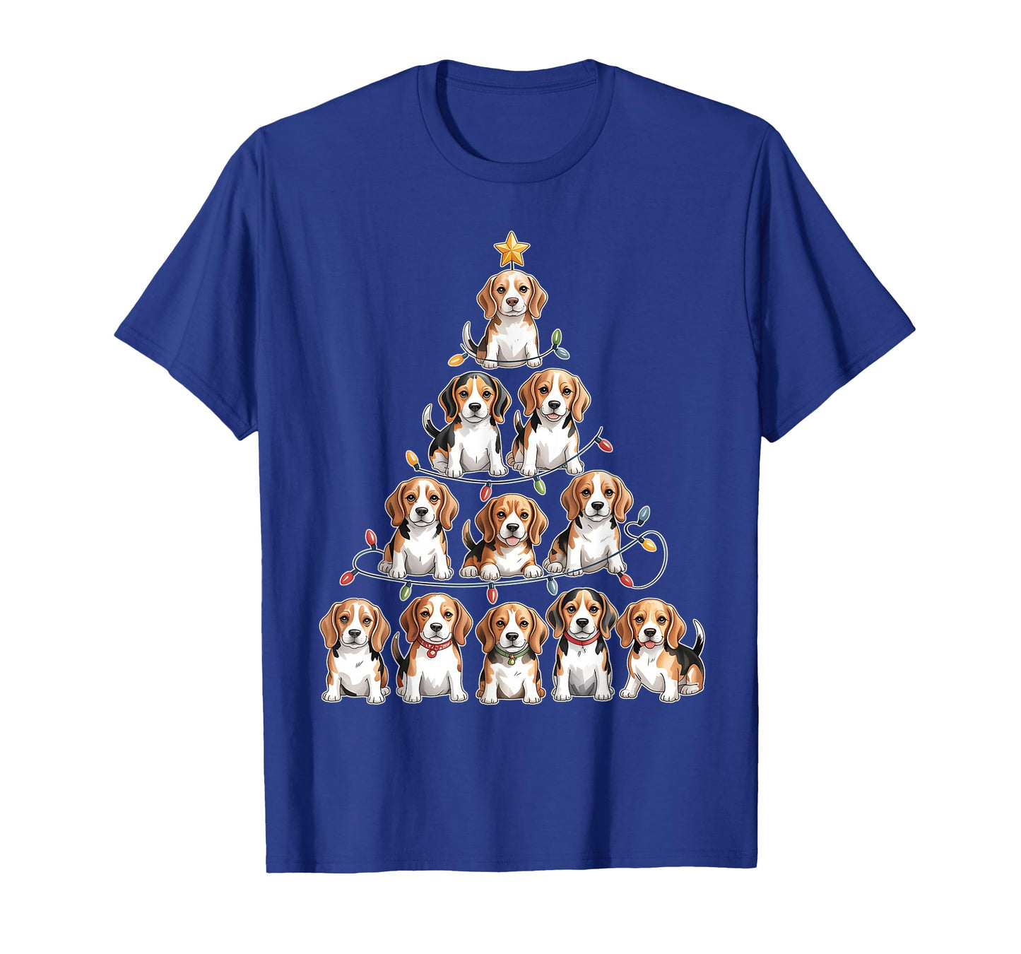Funny Beagle Christmas Tree Dog Lovers Women Men Xmas T-Shirt