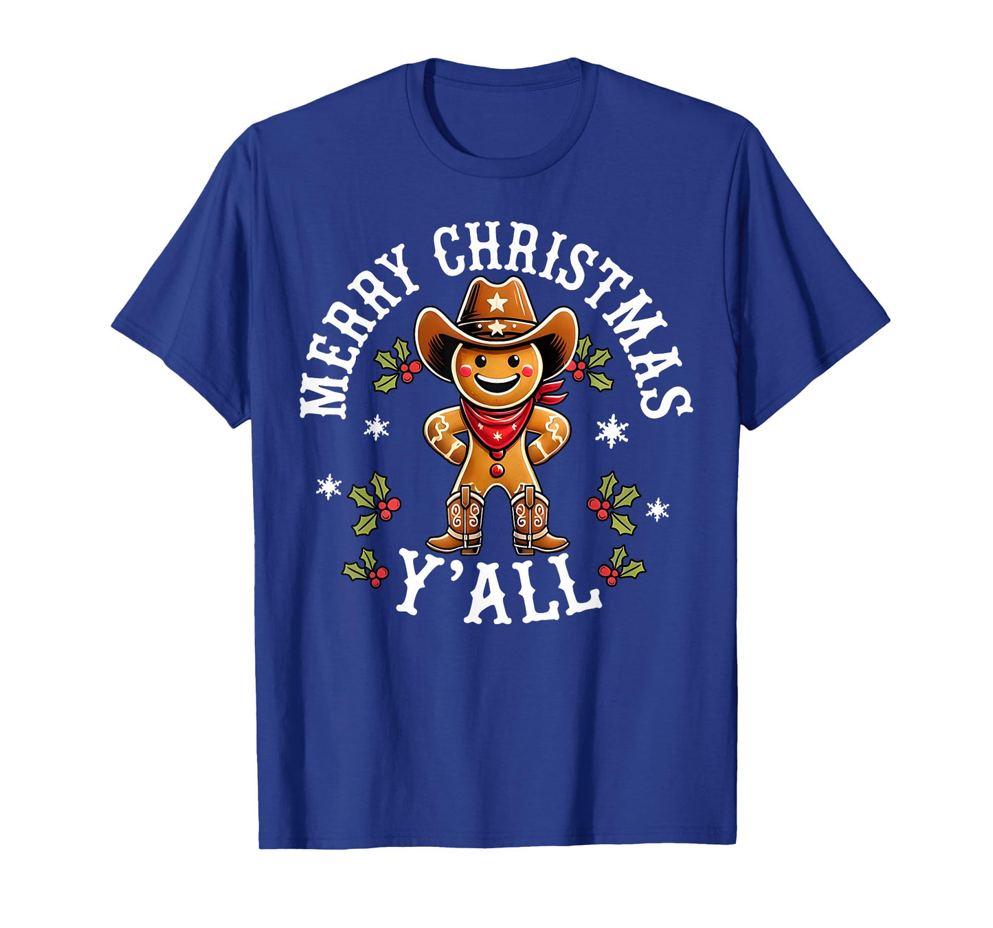 Merry Christmas Yall Gingerbread Cowboy Howdy Western Xmas T-Shirt
