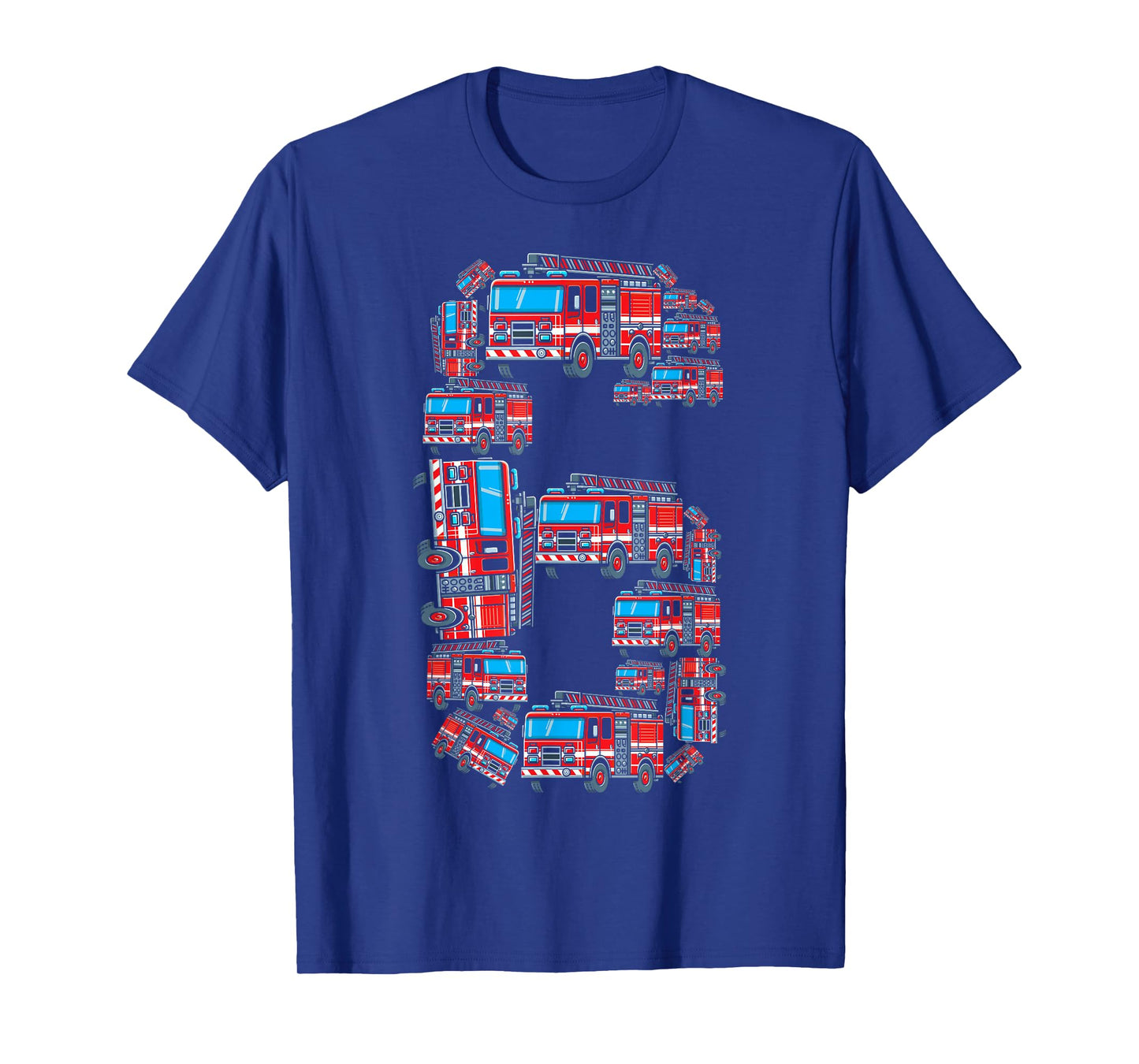 firetruck 6 year old boy 6th birthday fire truck fireman 6 T-Shirt
