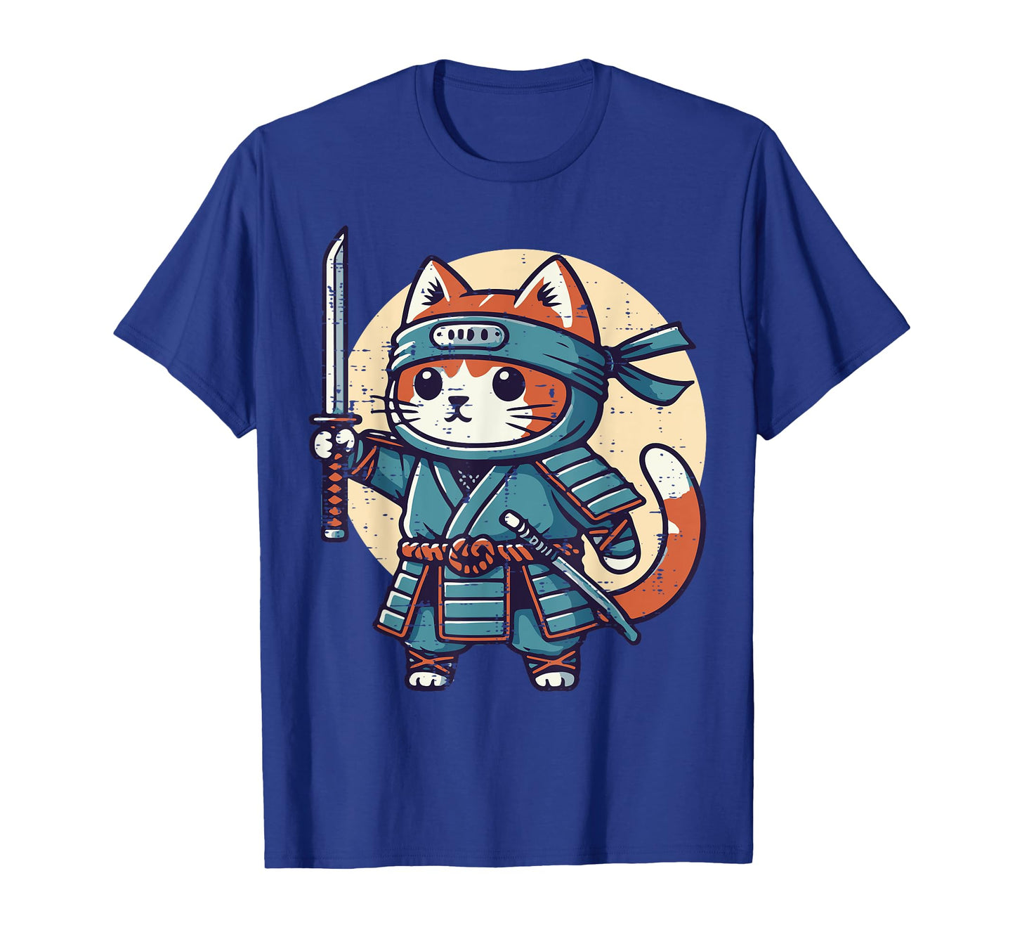 Japanese Cat Ninja Armor Cute Kitten Kitty Girls Kids Women T-Shirt