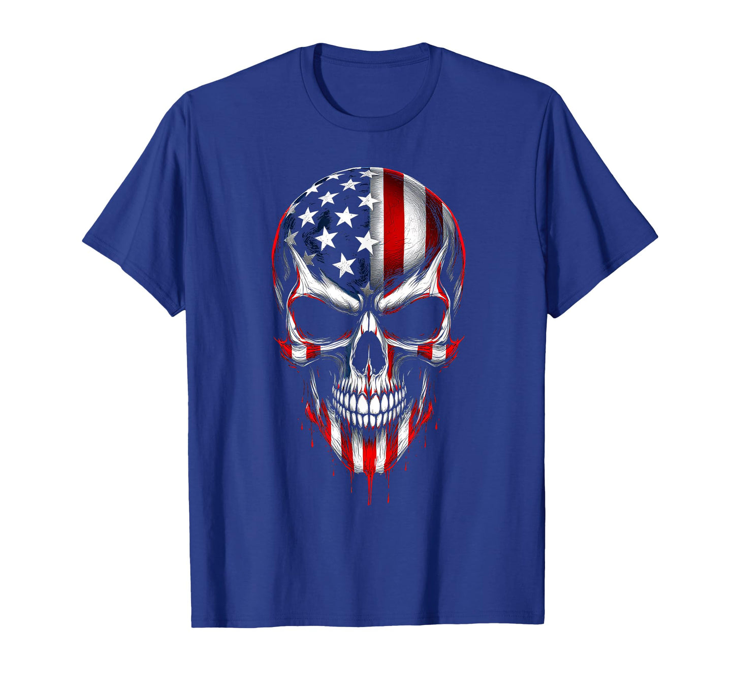 Skulls 4th July America USA Flag Halloween Men Women T-Shirt