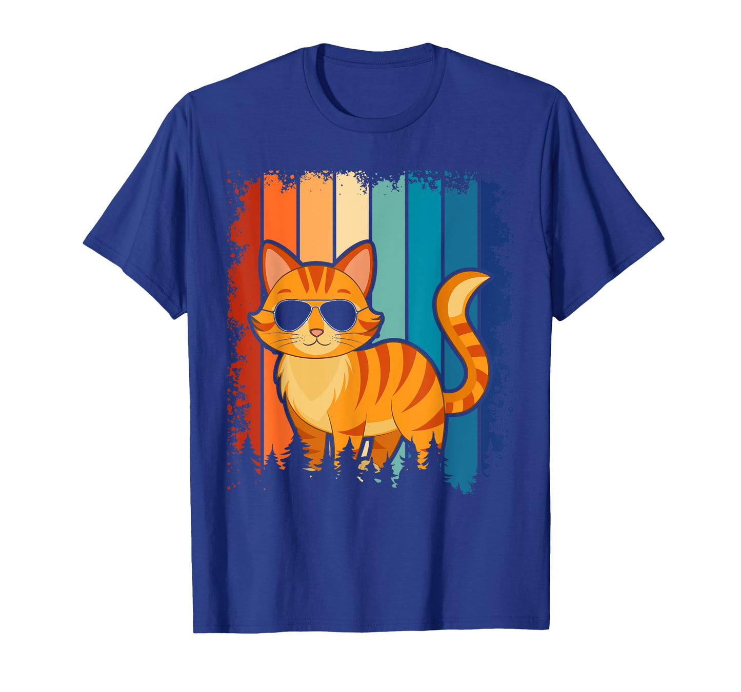 Vintage Style Orange Tabby Cat Friendly Wearing Sunglasses T-Shirt