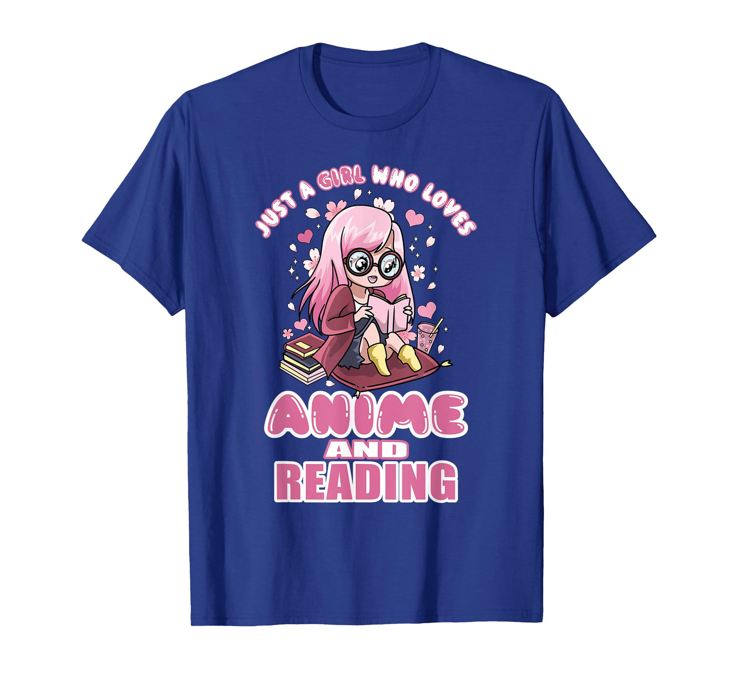 Just A Girl Who Loves Anime And Reading Books Manga Teens T-Shirt
