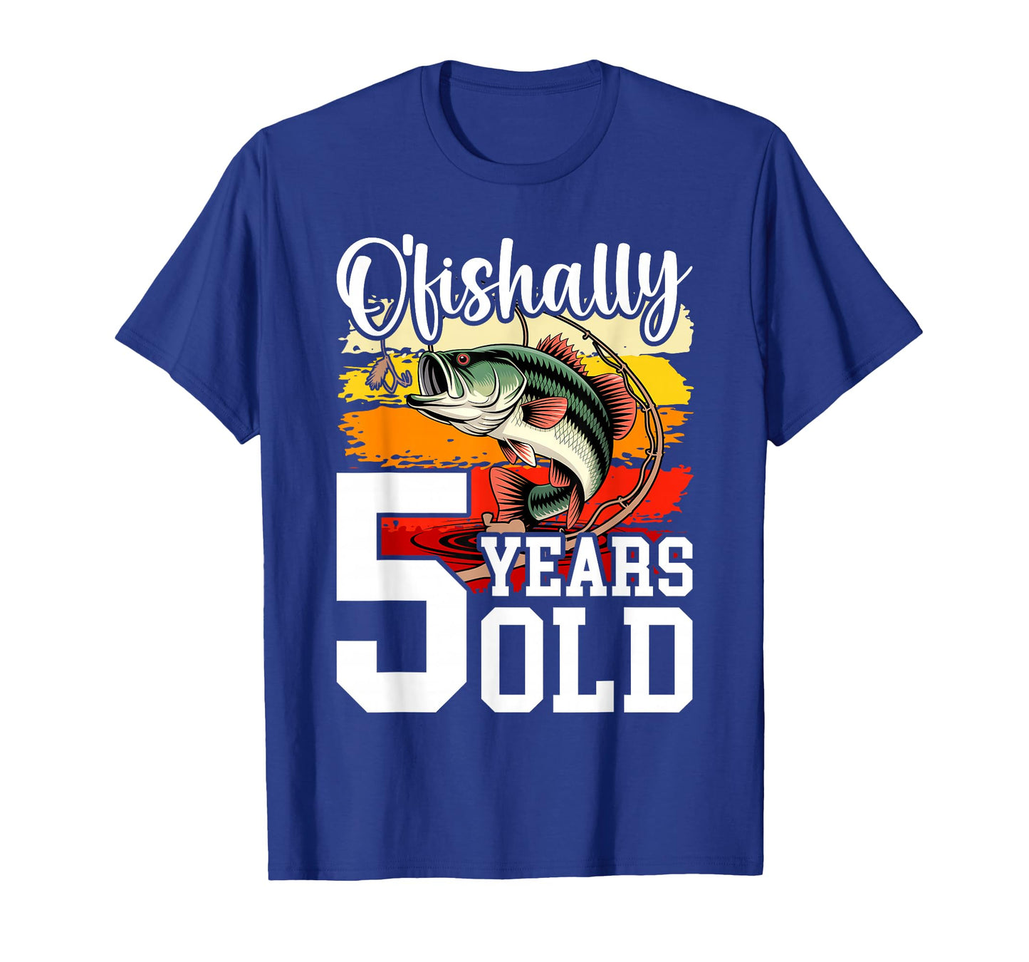 Ofishally 5 Years Old Fisherman 5th Birthday Fishing T-Shirt