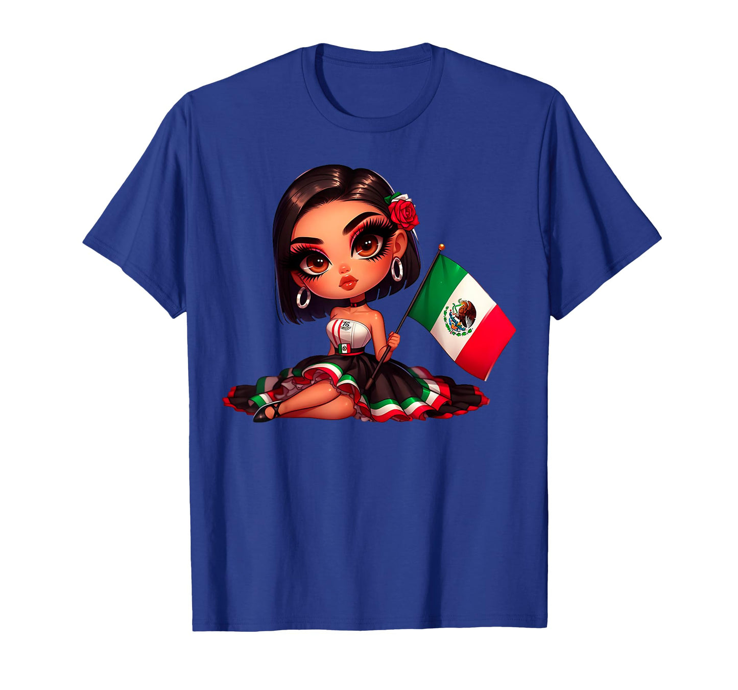 Woman's Chola Hispanic Girl Patriotic Mexican Roots Chicana T-Shirt