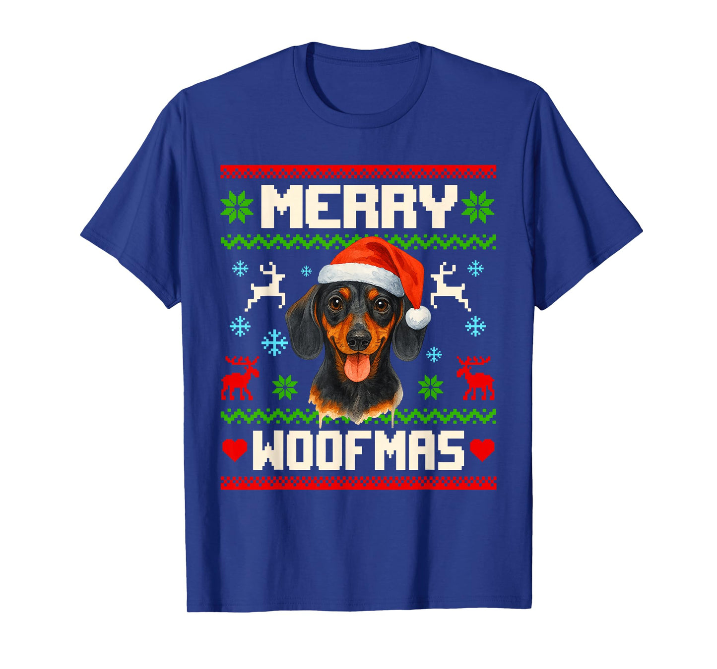 Dachshund Dog Christmas Ugly Sweater Pet Dog Lover Xmas T-Shirt