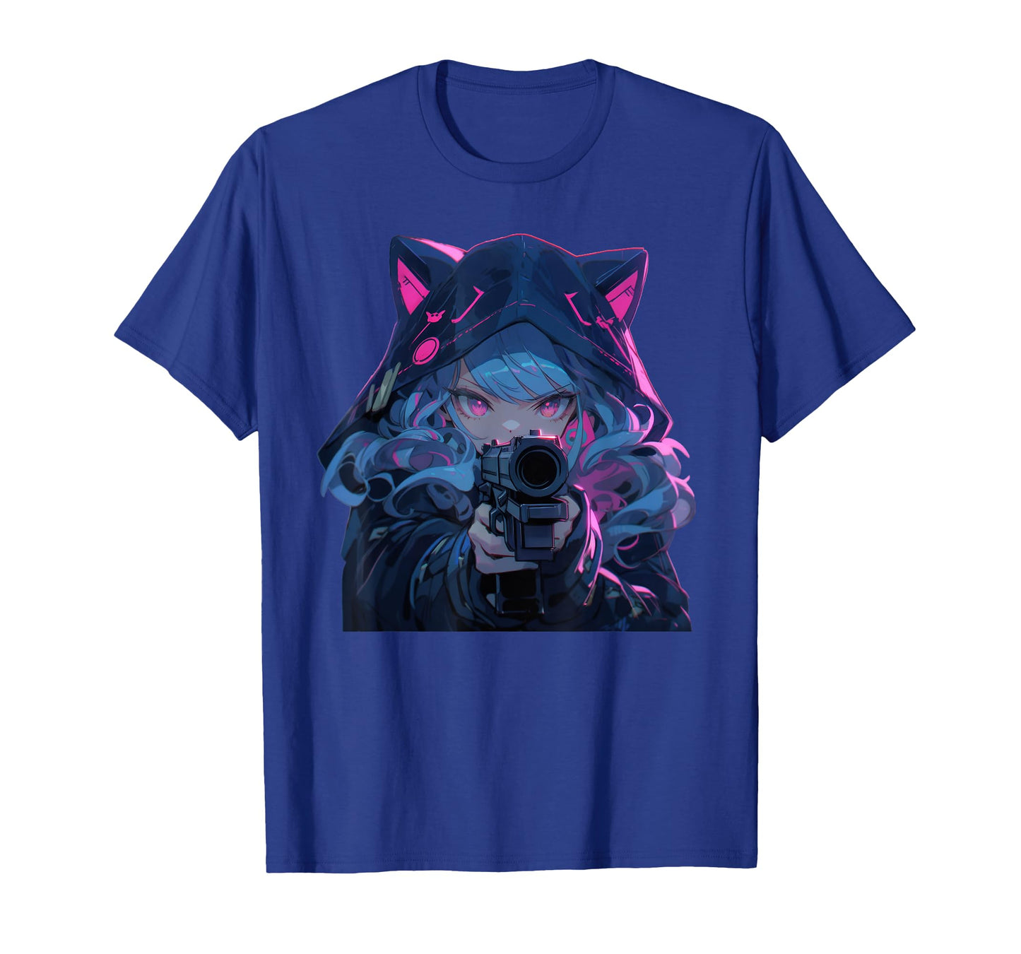 Cute Neko Anime Girl Assassin - Kawaii anime cat lover meow T-Shirt