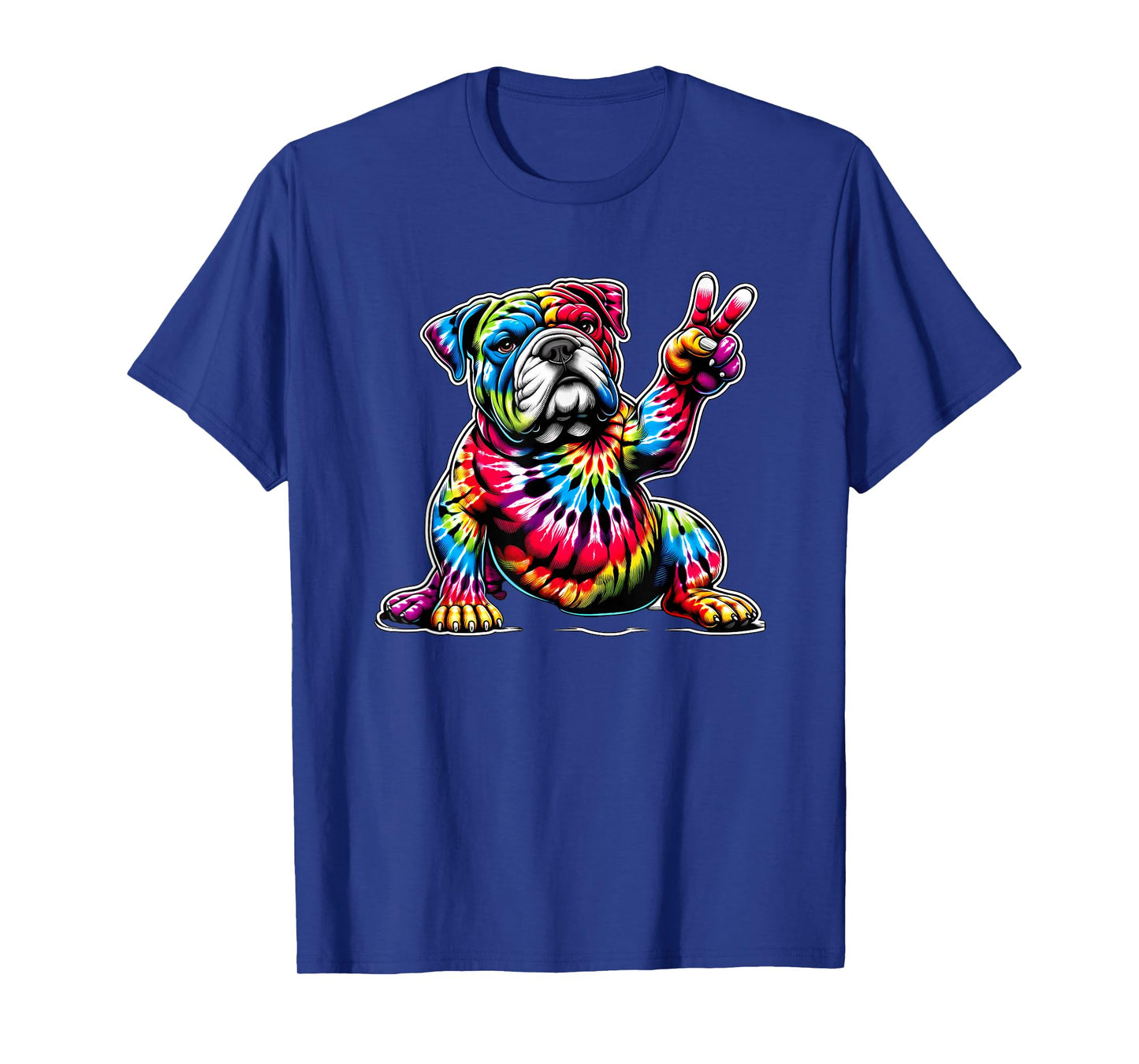 Peace Sign Tie Dye American Bulldog T-Shirt