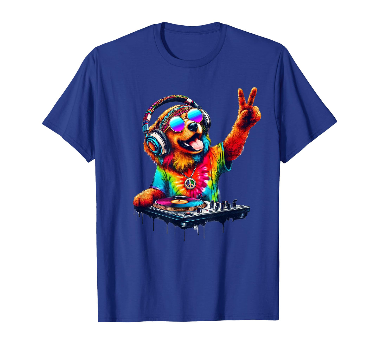 Colourful Dog DJ Men Women Kids T-Shirt