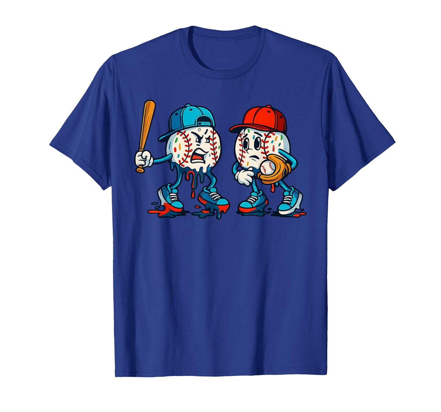 Ice Cream Drip Baseball Funny Argument Sports Boys Men Youth T-Shirt