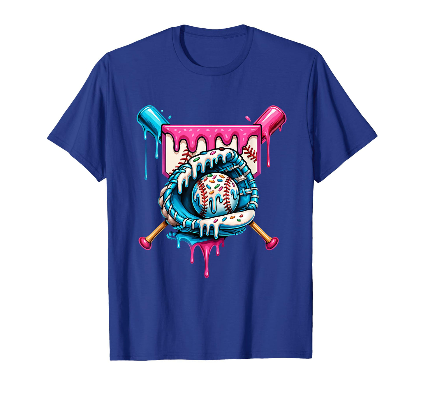 Baseball Drip Ice Cream Sprinkles Baseball Glove Youth Boys T-Shirt