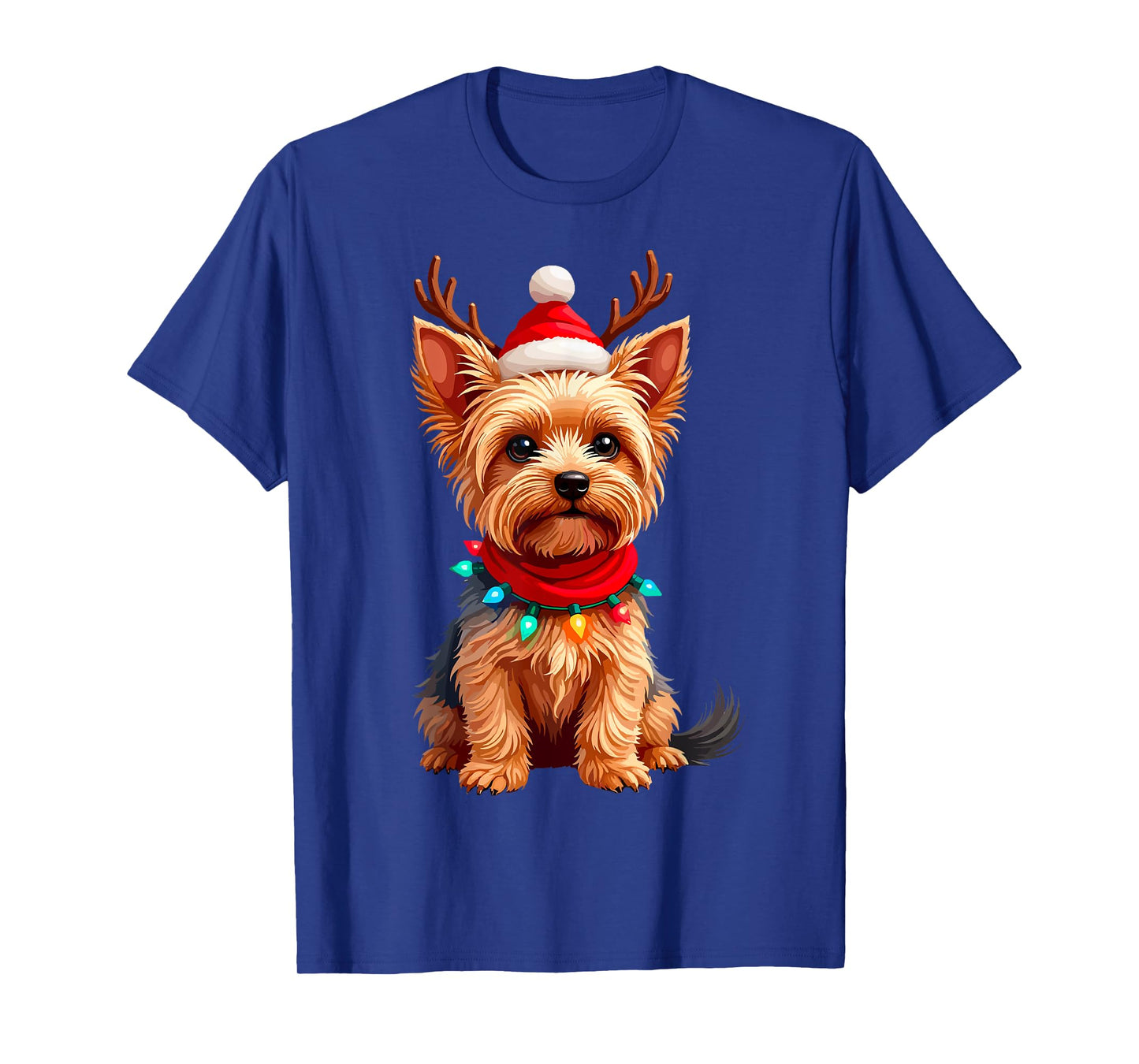 Yorkshire Terrier Santa Reindeer Christmas Yorkie Dog Lover T-Shirt for Men Women Kids