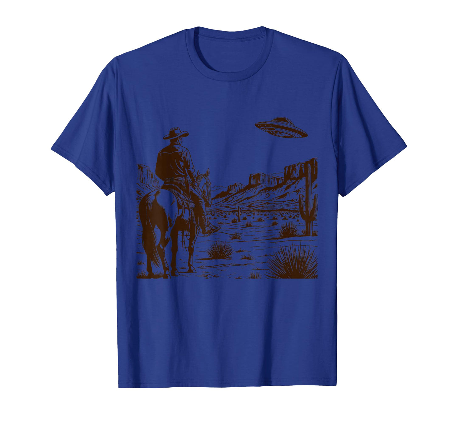 Ufo Western Retro Vintage Cowboy T-Shirt