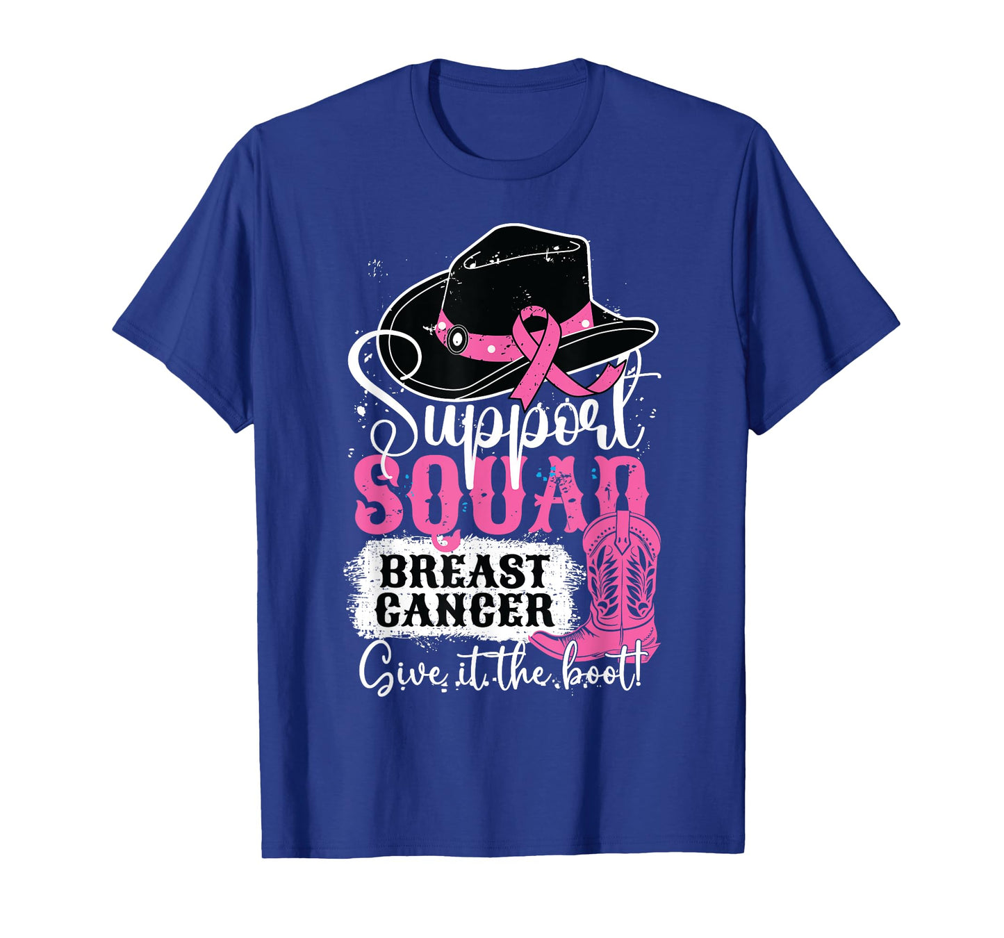 Breast Cancer Awareness Support Squad Give It Cowgirl Boot T-Shirt