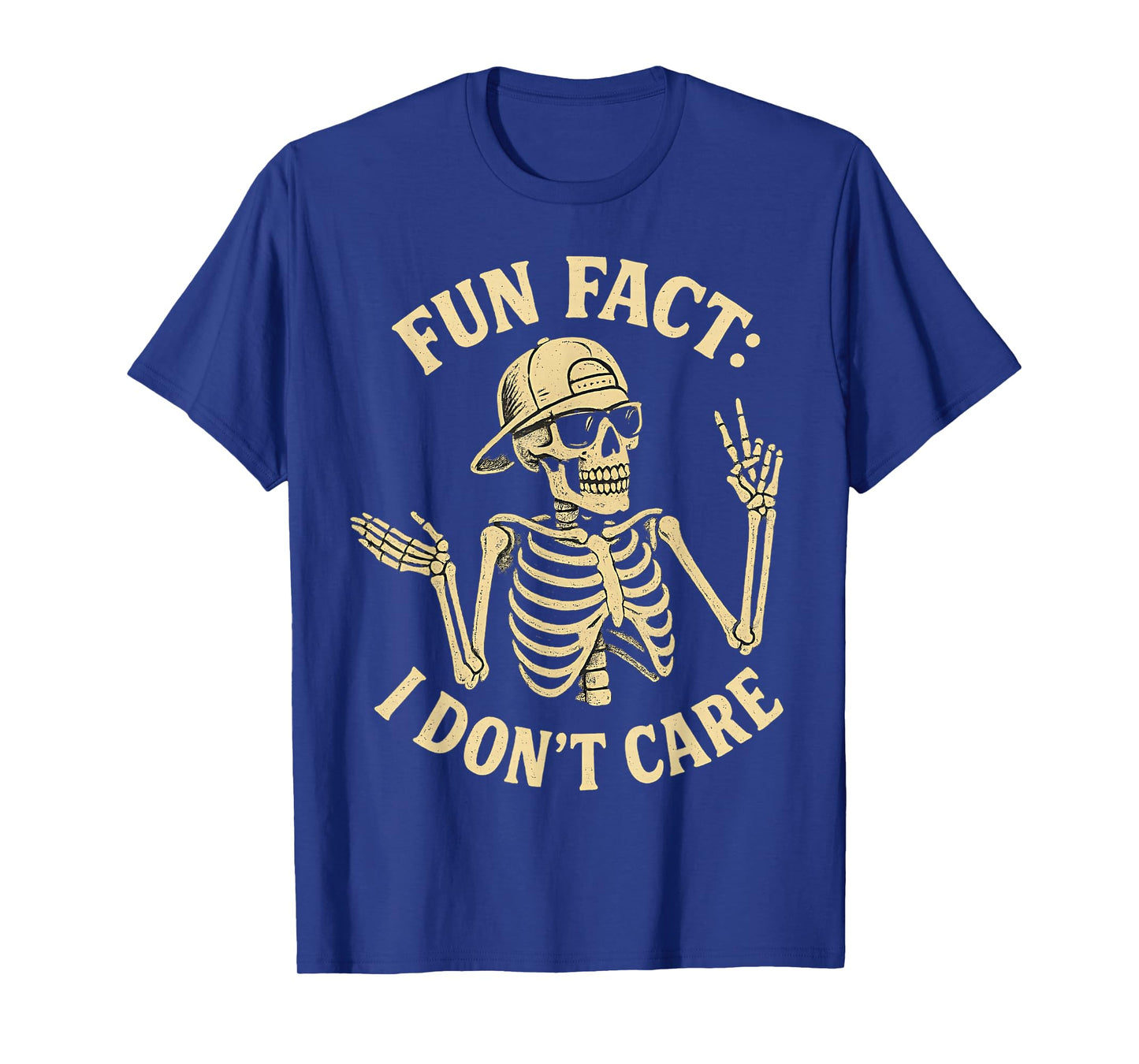 Fun Fact I Don’t Care Retro Skeleton with Sunglasses T-Shirt