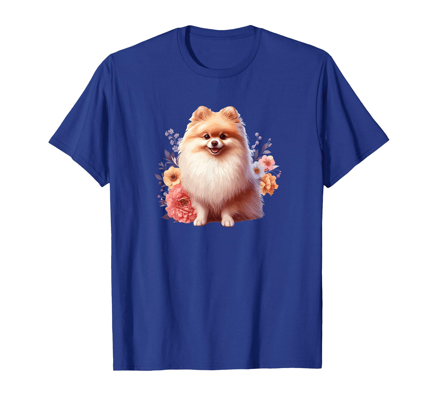 Cute Funny Flowers Floral Girls Womens Pomeranian Lover T-Shirt