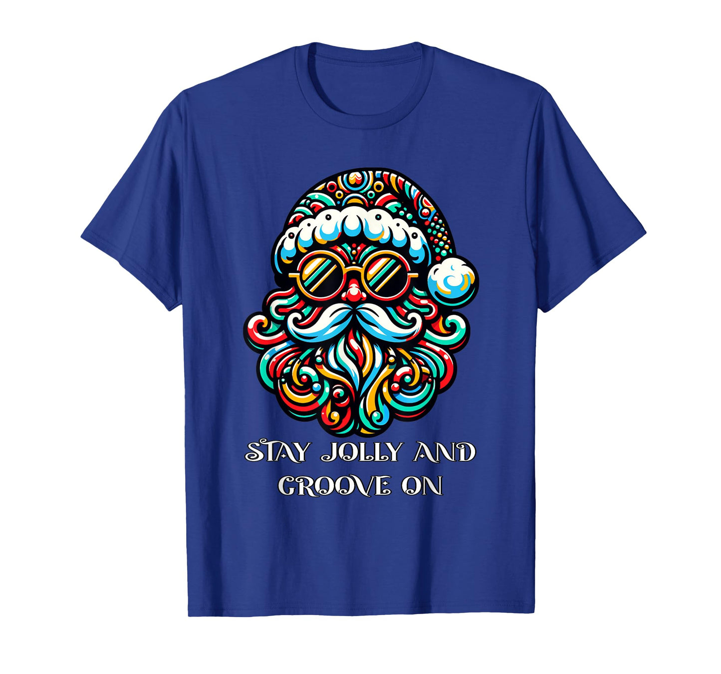 Psychedelic Santa Claus Funky Christmas, Hippie Vibes Party T-Shirt
