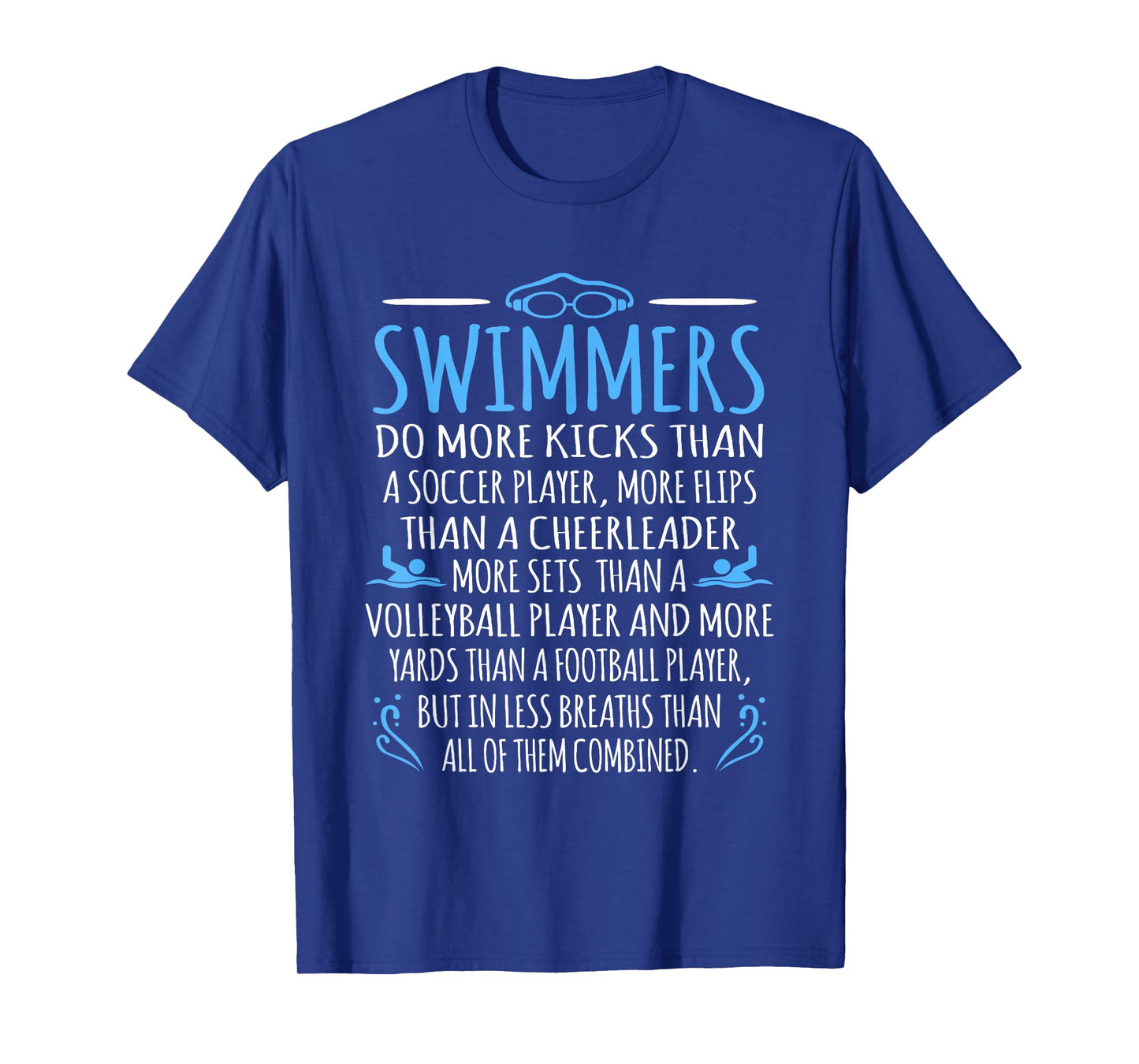 Swimmers Facts Funny Swimming Swim Coach Men Women Graphic T-Shirt Small
