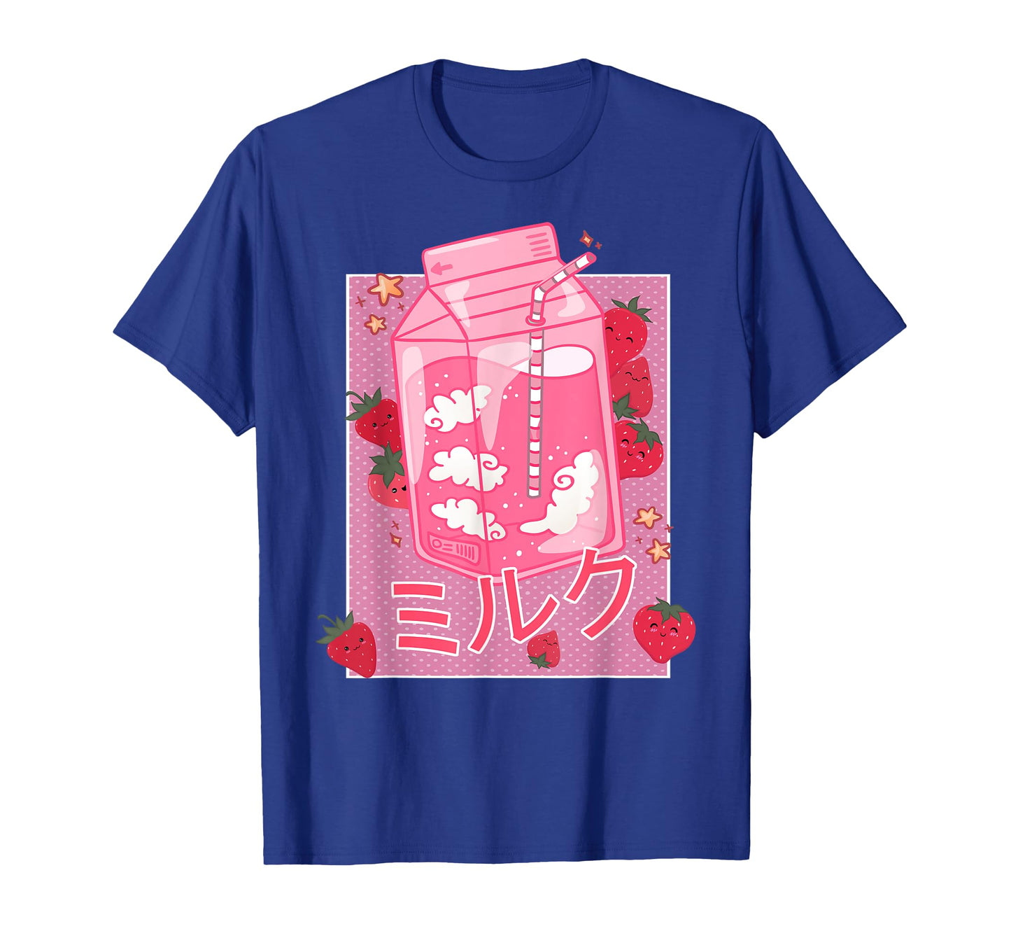 Retro 90s Strawberry Milk Shake - Funny Japanese Kawaii Milk T-Shirt