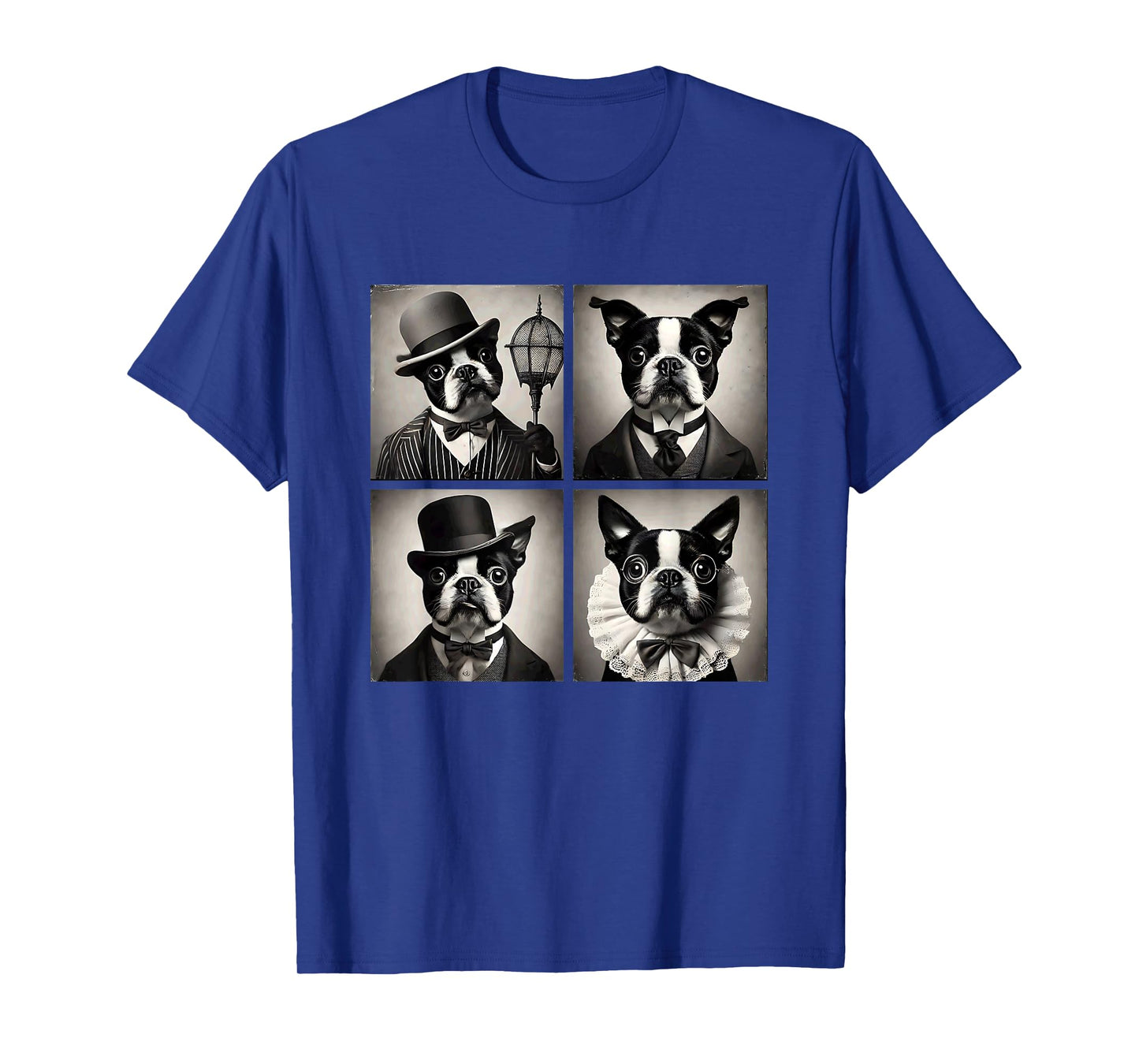 Boston Terrier Funny and Adorable Hats Art Dog Mom Dad T-Shirt