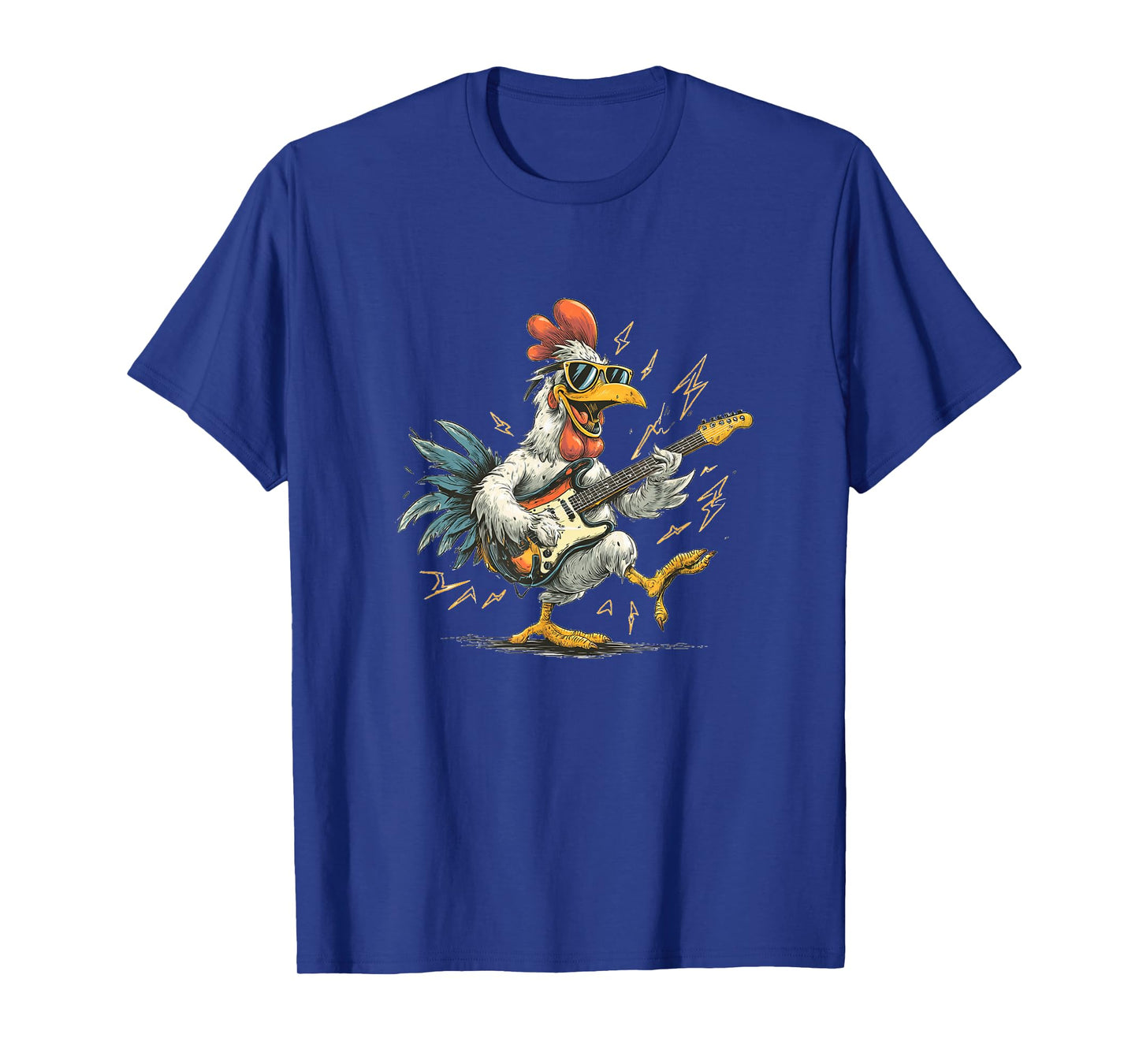 Funny Cartoon Chicken Guitar Costume T-Shirt