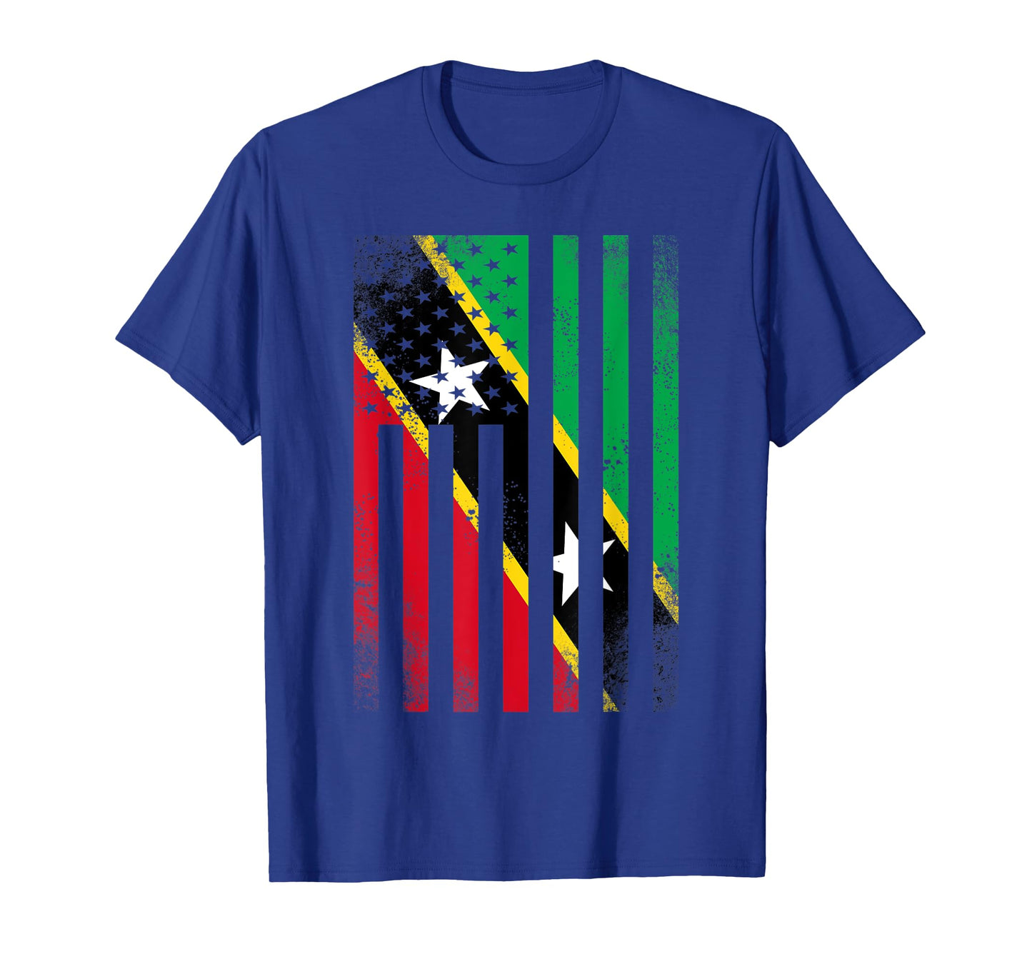 Half Kittian Nevisian Flag Vintage American Inside Me USA T-Shirt