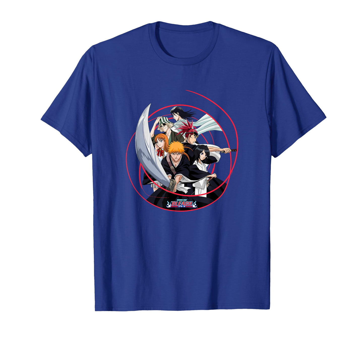 Bleach Ichigo and Cast with Sword and Swirl Anime T-Shirt