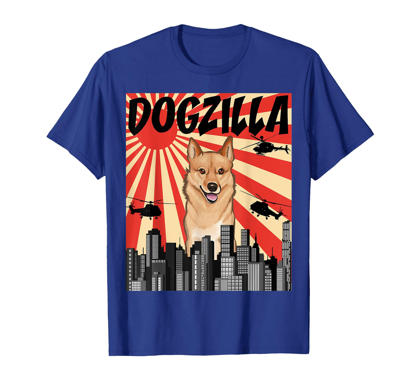 Funny Retro Japanese Dogzilla Finnish Spitz T-Shirt