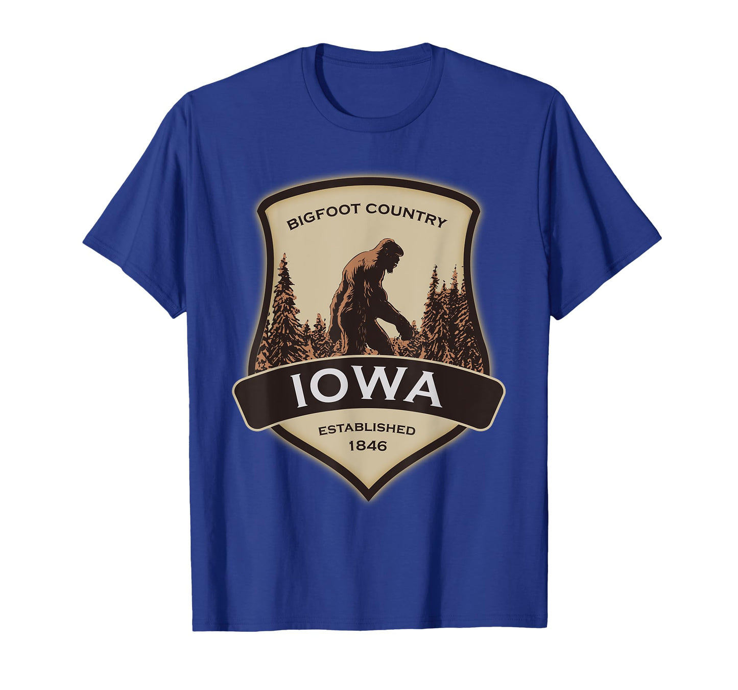 Iowa and a Bigfoot, or a Sasquatch T-Shirt