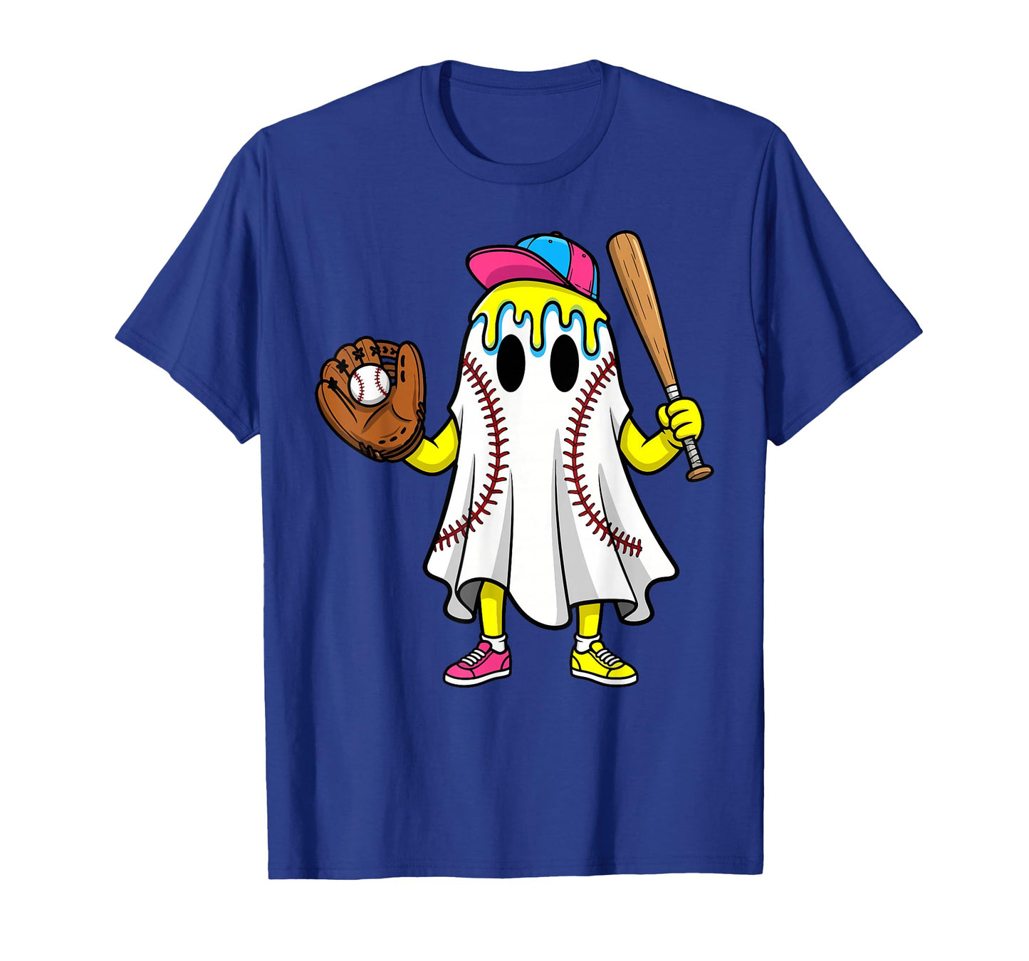 Halloween Baseball Pumpkin Bats Spooky Home Run T-Shirt