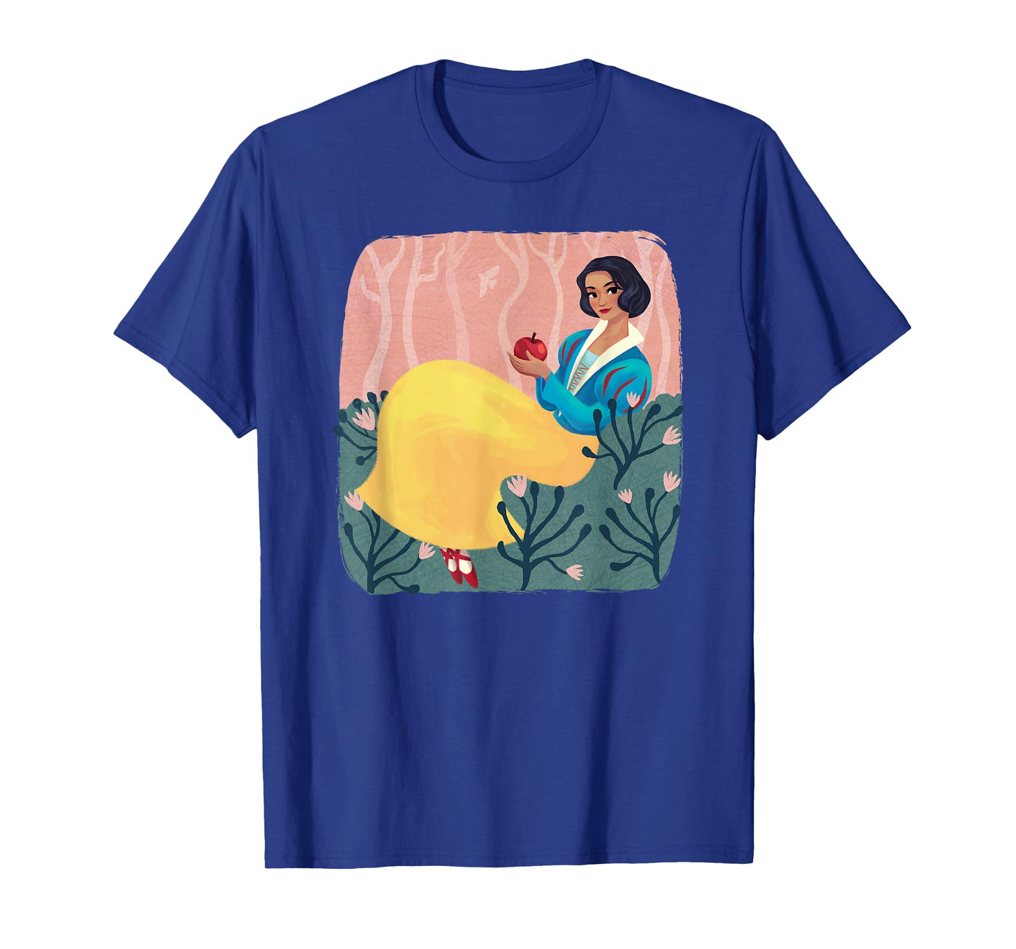 Disney Snow White Resting In The Forest Distressed Portrait T-Shirt