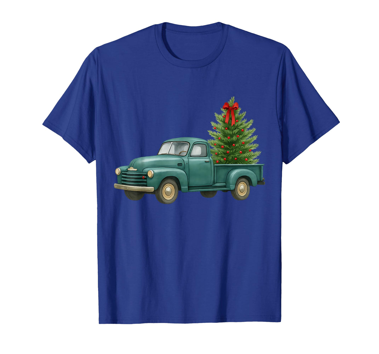 Vintage Green Truck Christmas Tree Winter Season T-Shirt