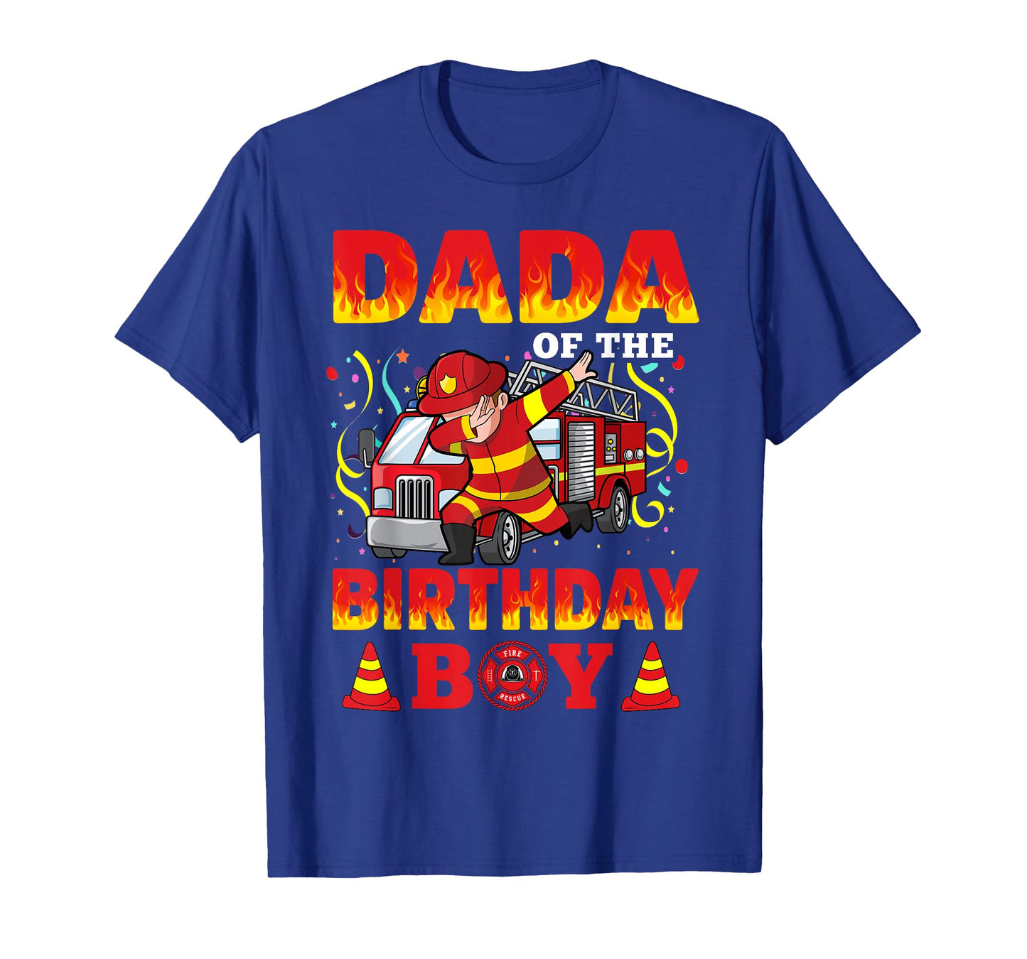 Dada Of The Birthday Boy Fire Truck Firefighter Boys T-Shirt