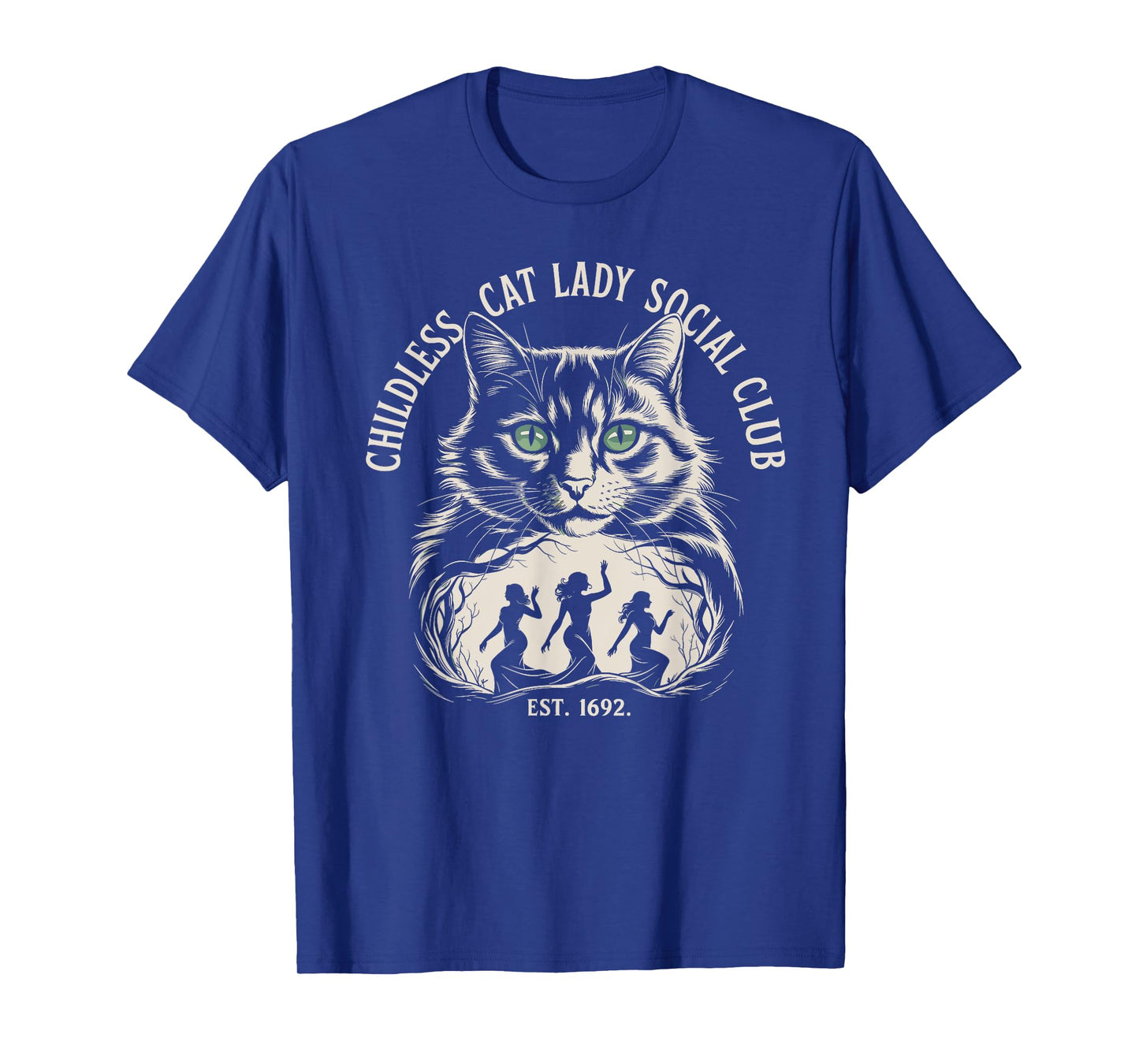 Childless Cat Lady Social Club Witchy Retro Cat T-Shirt