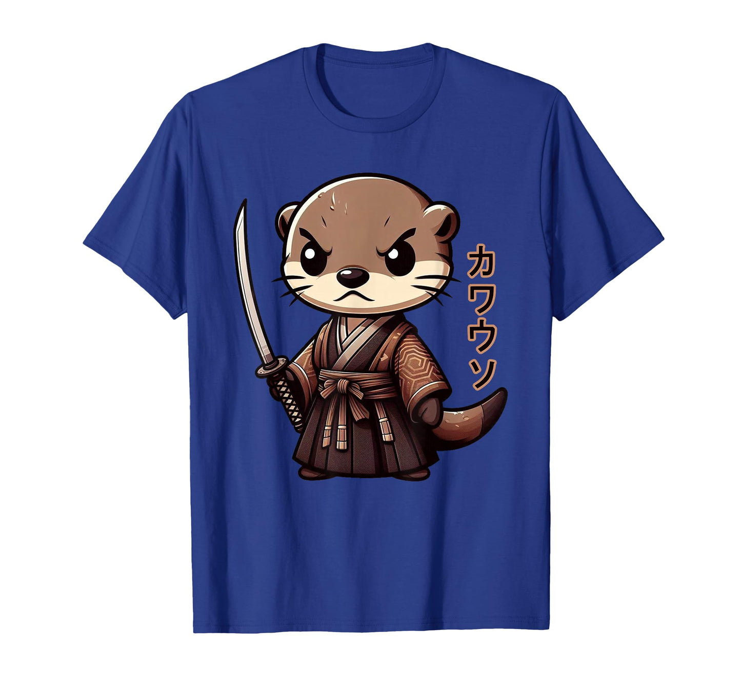 Japanese Samurai Otter Kawaii Art Otaku Japanese Ninja Kanji T-Shirt