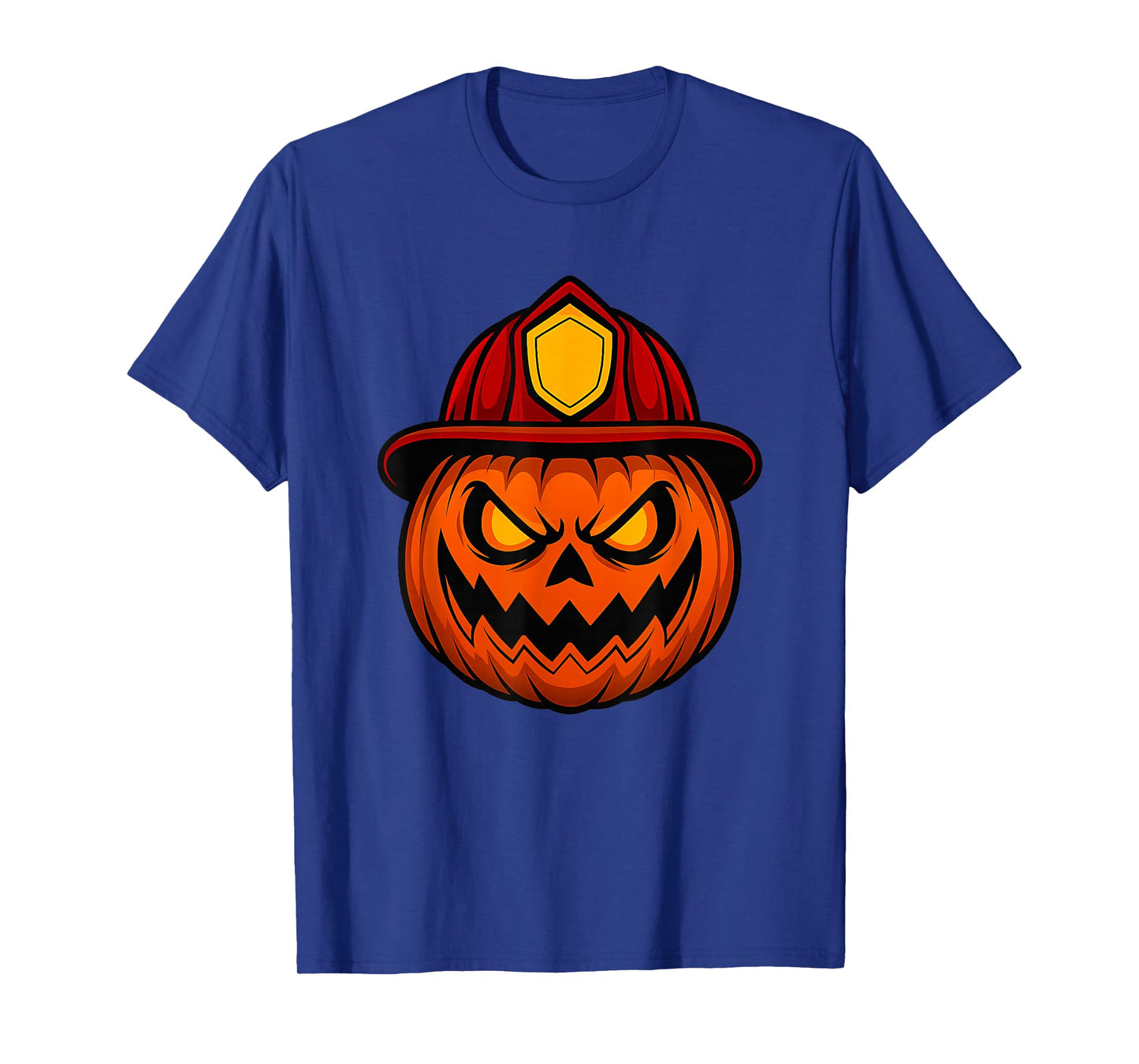 Firefighter Pumpkin Face Halloween T-Shirt