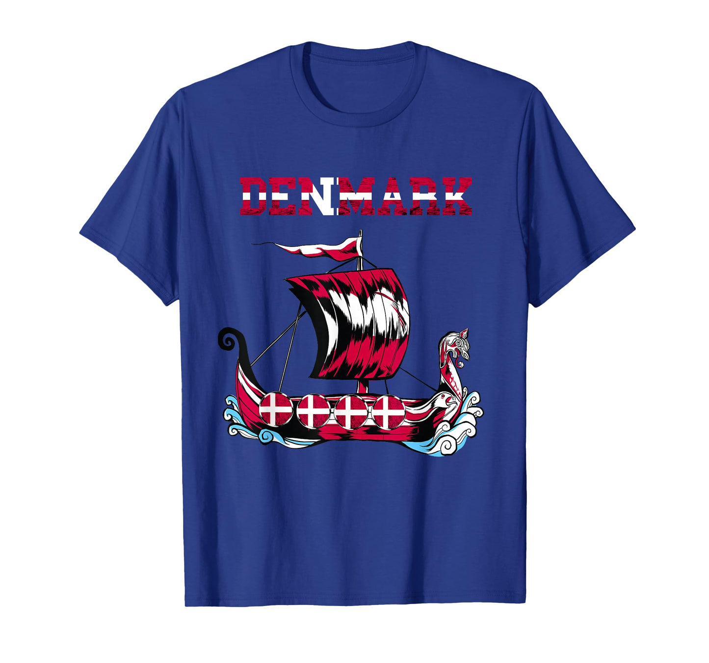 Denmark Flag Viking Ship Danes Danish Roots Dansk Denmark T-Shirt