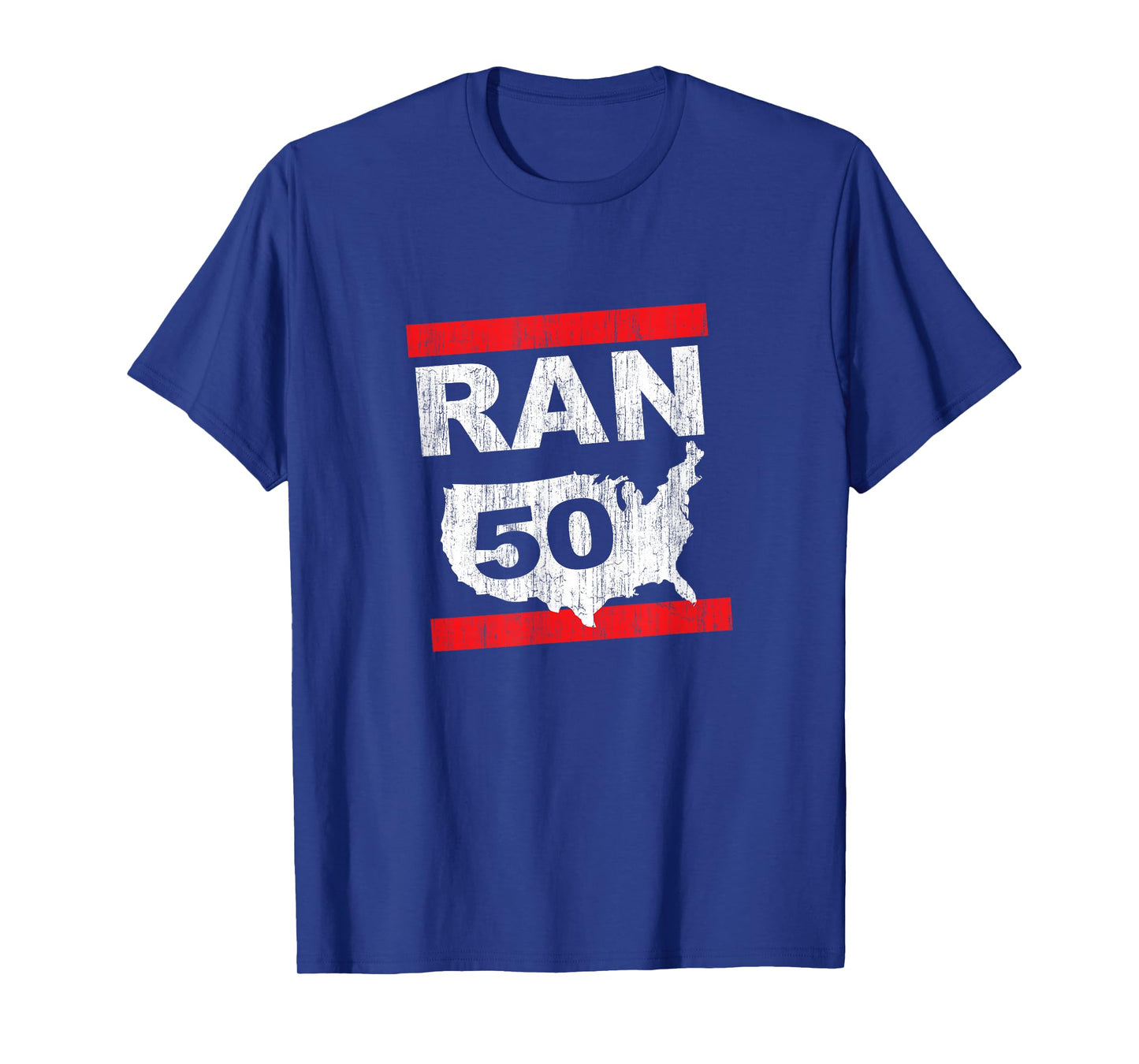 RAN 50 States Marathon Run Runner Running Inspired Design T-Shirt